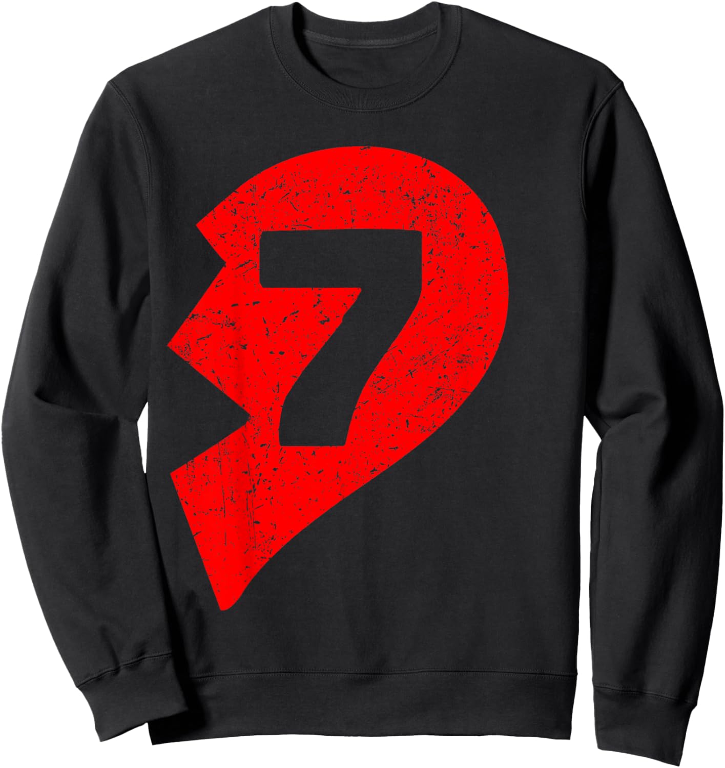 Number 7 Funny Matching Couple Friends Valentines Heart 67 Sweatshirt - Sweatshirt | Black