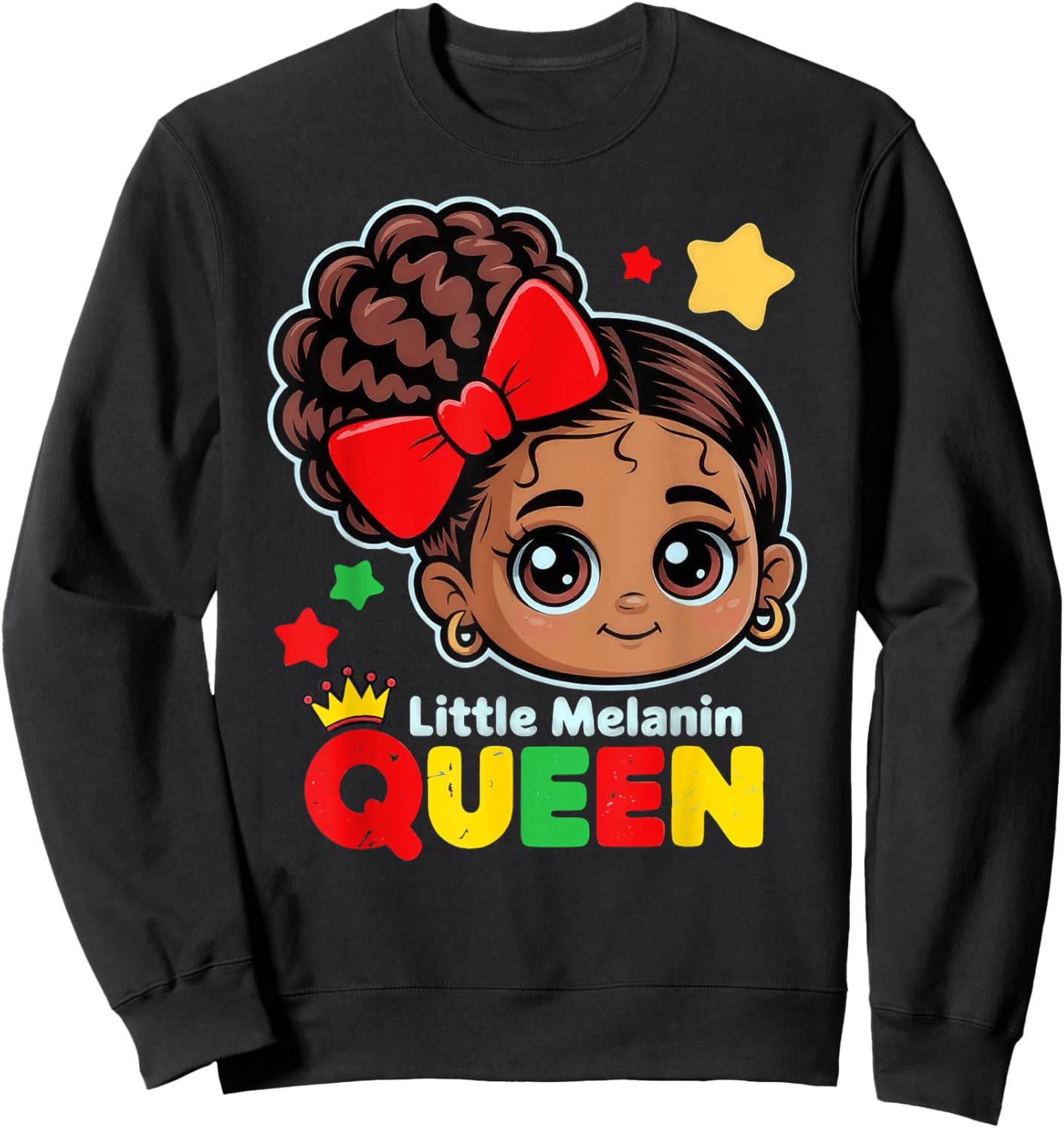Little Melanin Queen Black History Month BLM African Girls Sweatshirt - Sweatshirt | Black