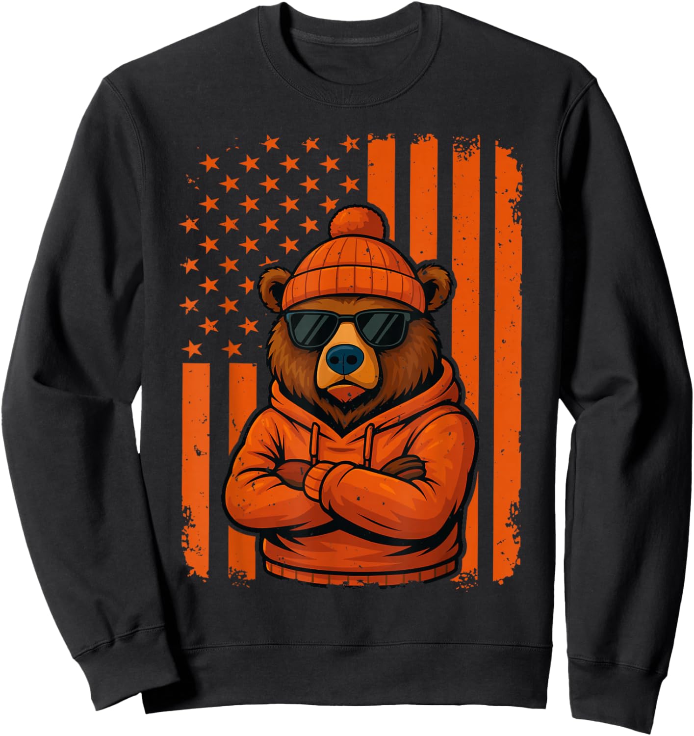 Vintage Bear Graphic Women Boys Girls Kids Sweatshirt - Sweatshirt | Black