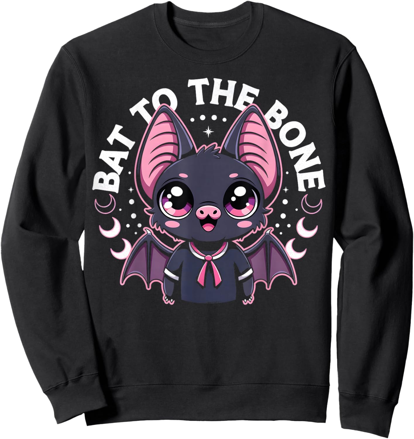 Bat to The Bone Cute Kawaii Bat Sweatshirt - Sweatshirt | Black