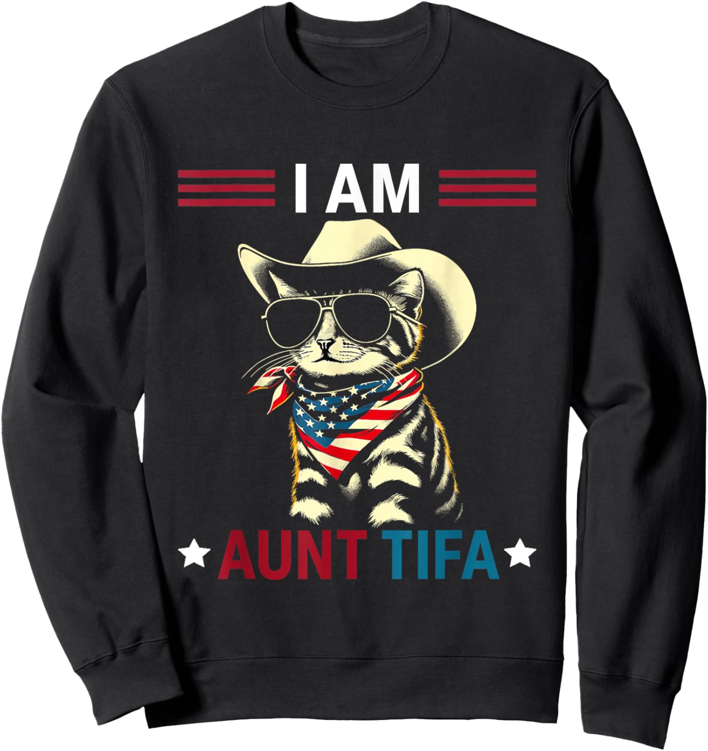 I Am Aunt Tifa Cat American Sweatshirt - Sweatshirt | Black
