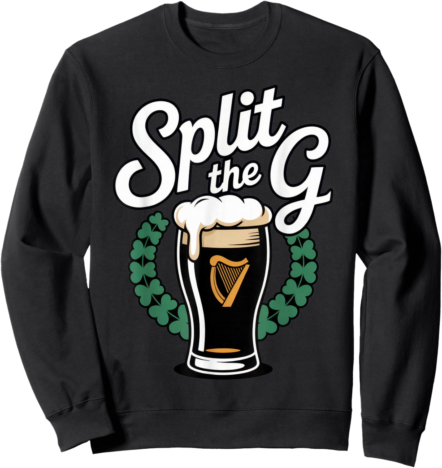 Split The G for Beer Lovers with Irish Vibes on St. Sweatshirt - Sweatshirt | Black