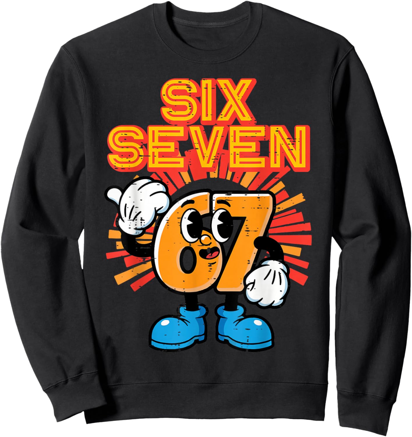 6 7 Meme Numbers Funny 67 Gen Alpha Slang Kids Boys Youth Sweatshirt - Sweatshirt | Black