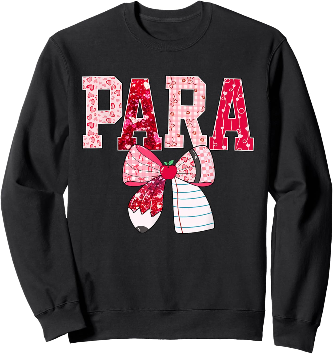 Valentine para Teacher Love Classroom Design Sweatshirt - Sweatshirt | Black