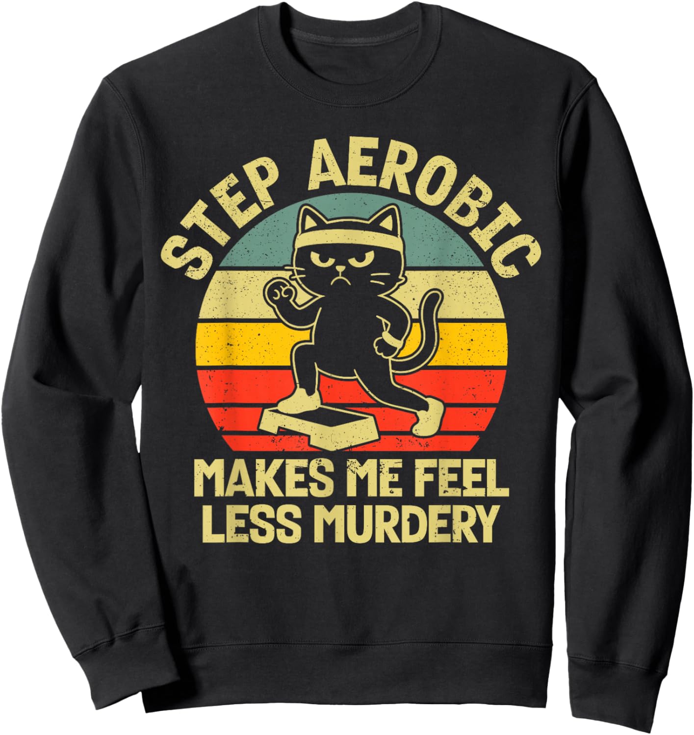 Step Aerobic Workout Step Class Sweatshirt - Sweatshirt | Black