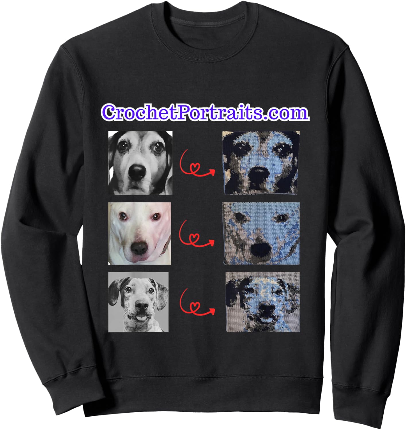 CrochetPortraits.com - Copper, MYA, Pippa Sweatshirt - Sweatshirt | Black