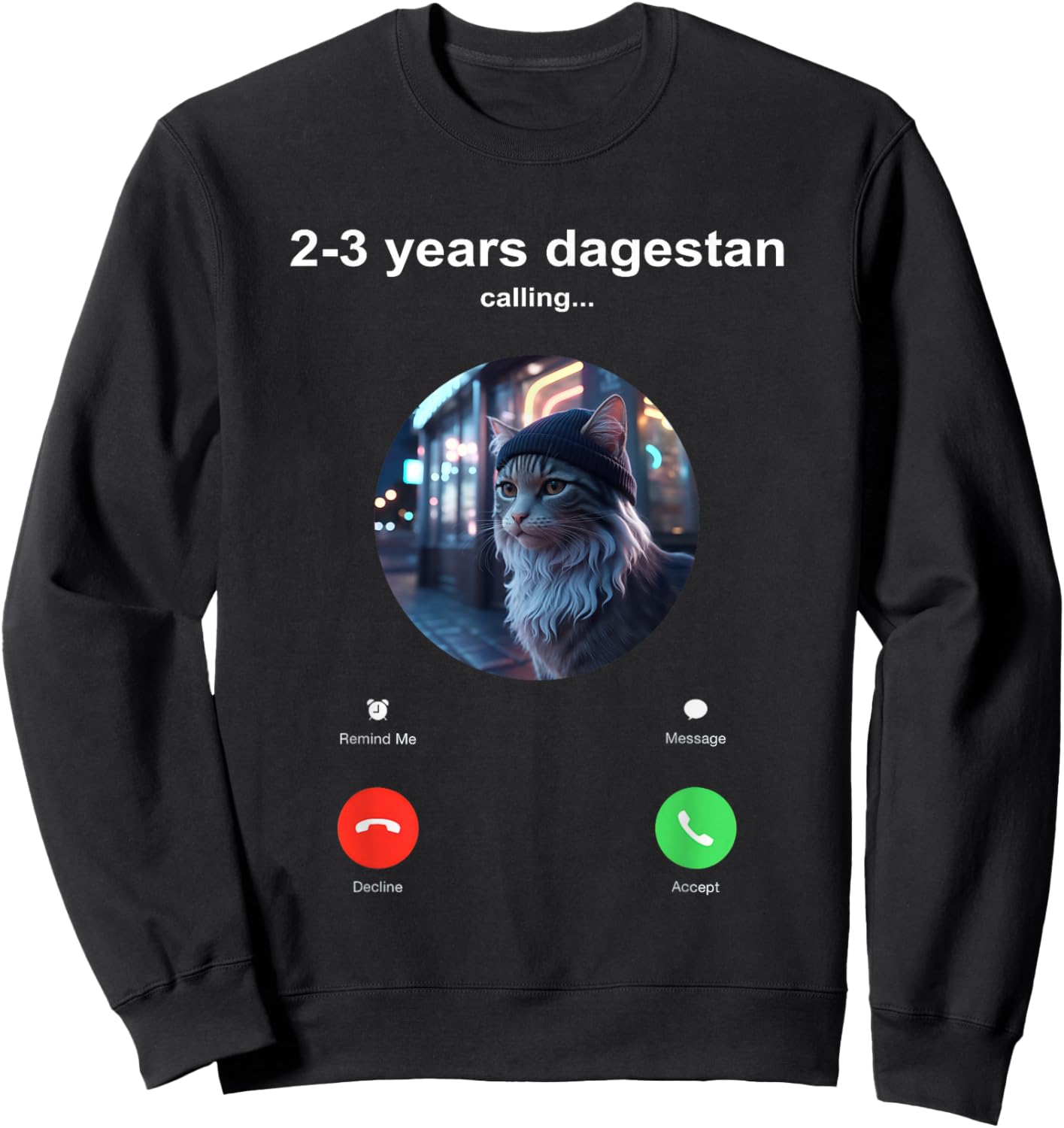 Send Him 2-3 Years Dagestan Funny MMA Wrestling Cat Sweatshirt - Sweatshirt | Black