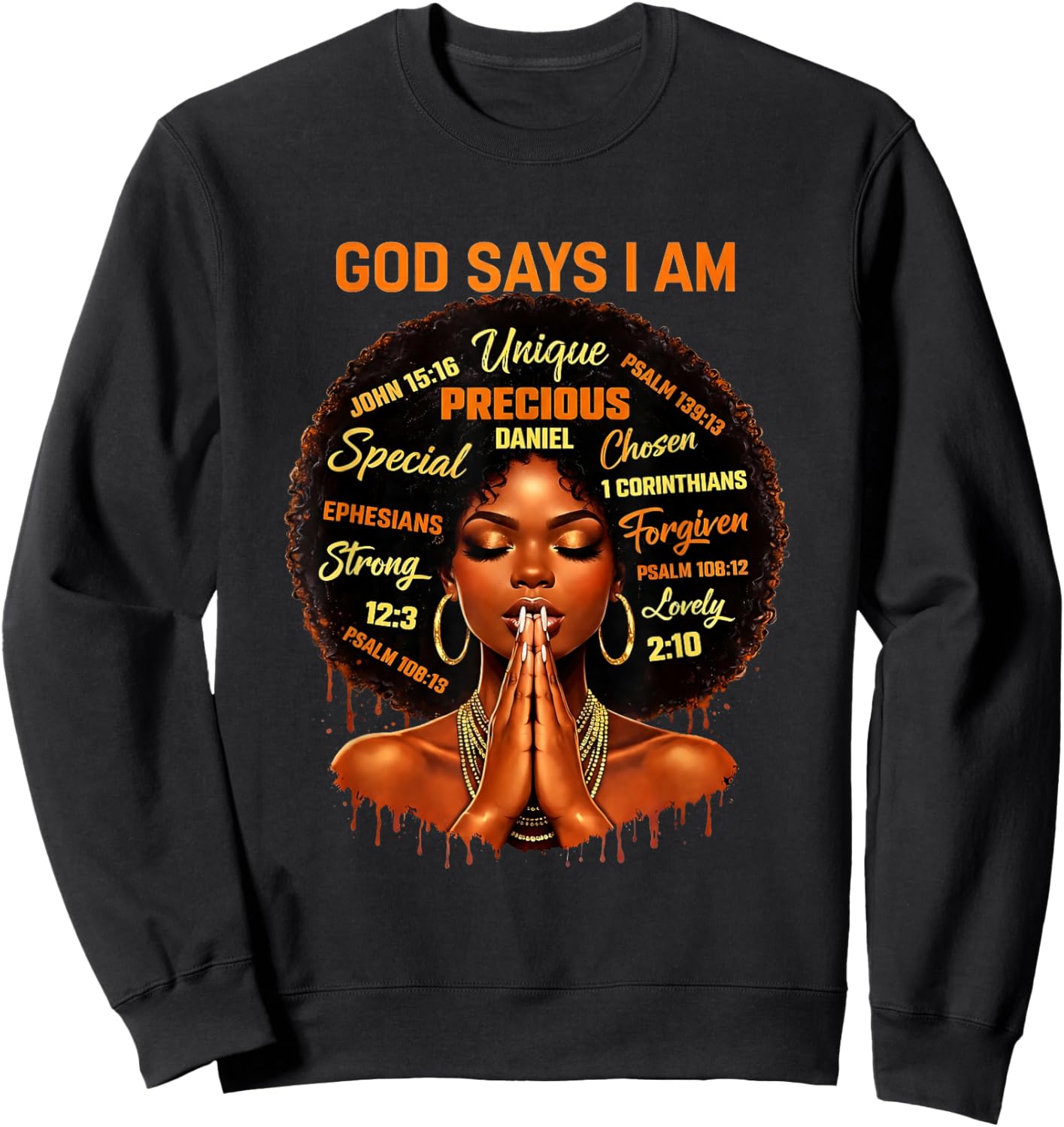 Faith God African American Black Women Christian Afro Sweatshirt - Sweatshirt | Black