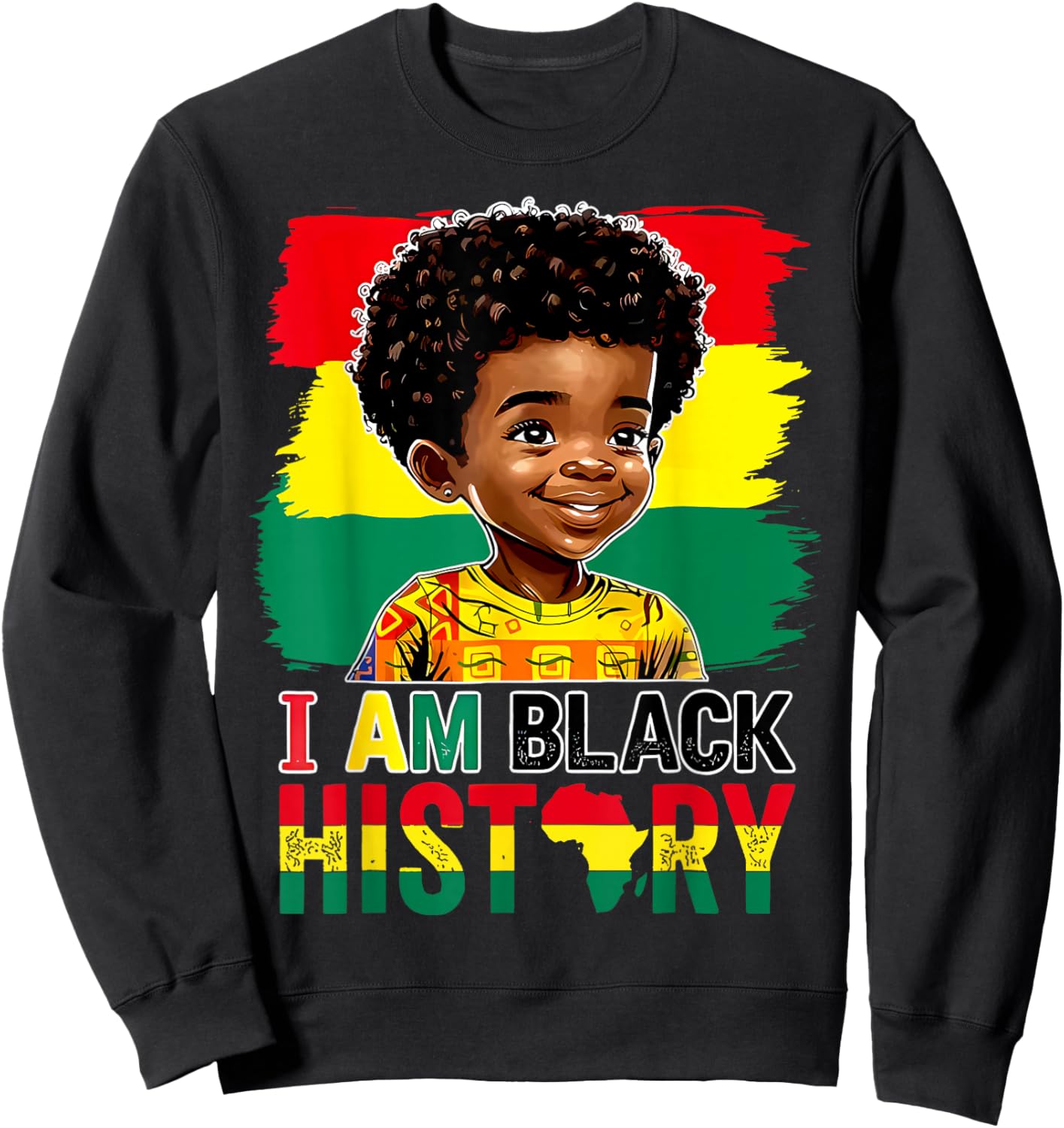 I Am Black History Boys Men Patriotic African American Sweatshirt - Sweatshirt | Black