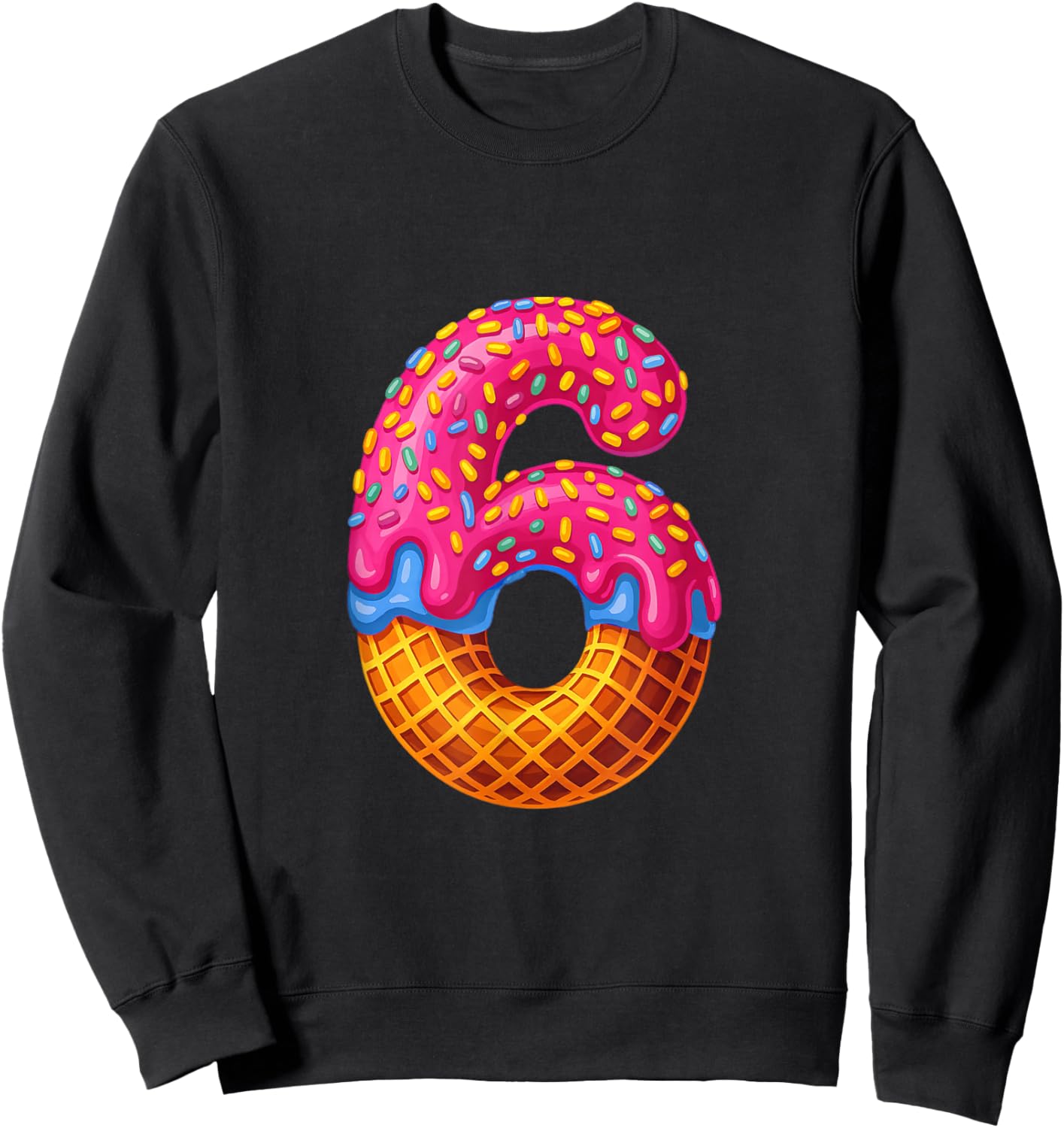 67 Ice Cream Drip Meme Funny Six Seven Gen-Alpha Couple Sweatshirt - Sweatshirt | Black