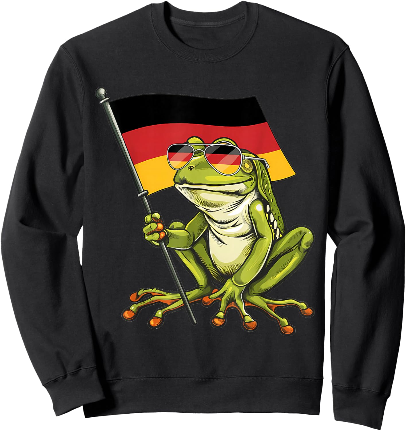Germany Flag Frog German Pride Deutschland Sweatshirt - Sweatshirt | Black