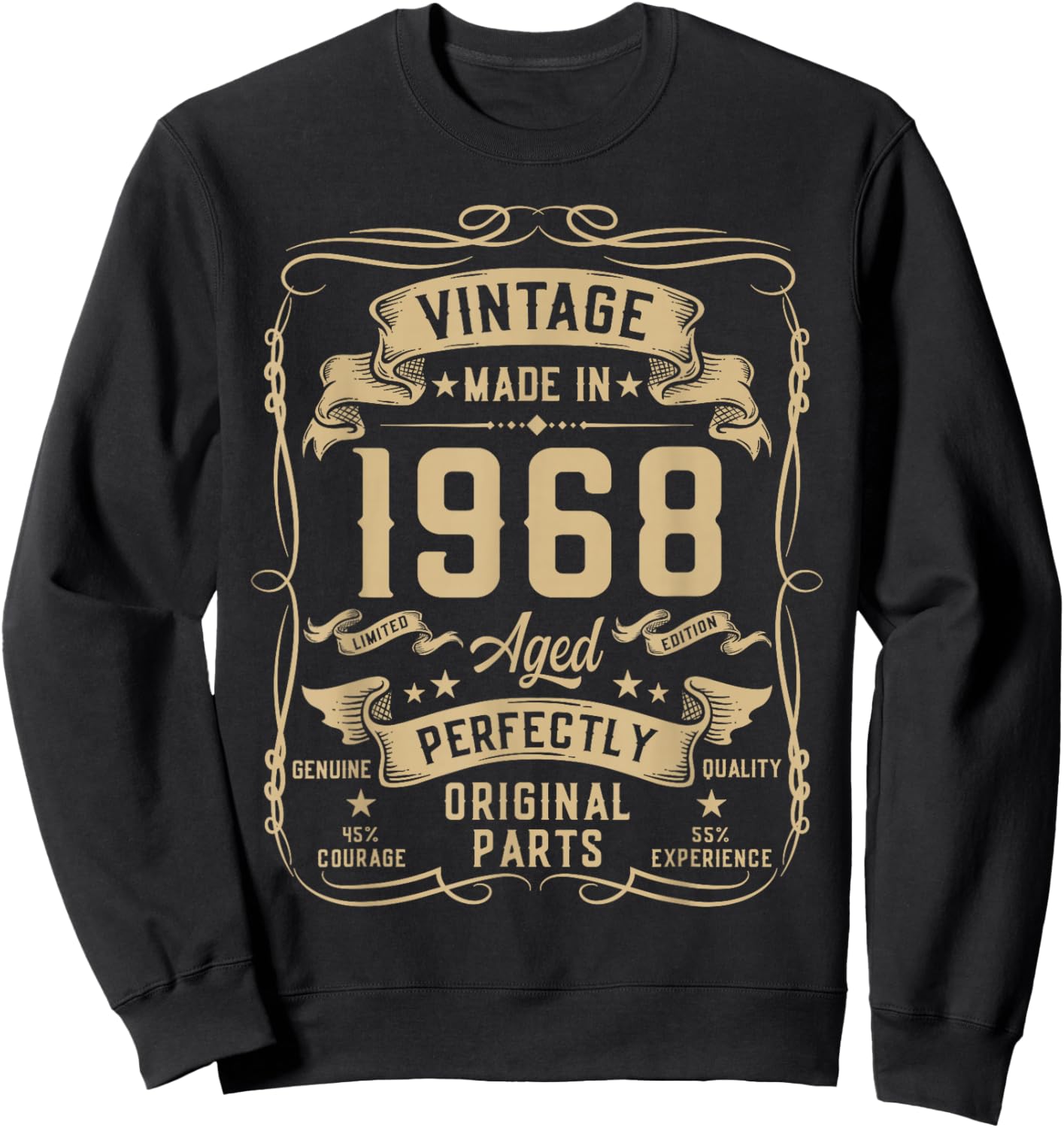 Vintage 1968 58yr 58th Birthday Gifts 58 Years Old Sweatshirt - Sweatshirt | Black