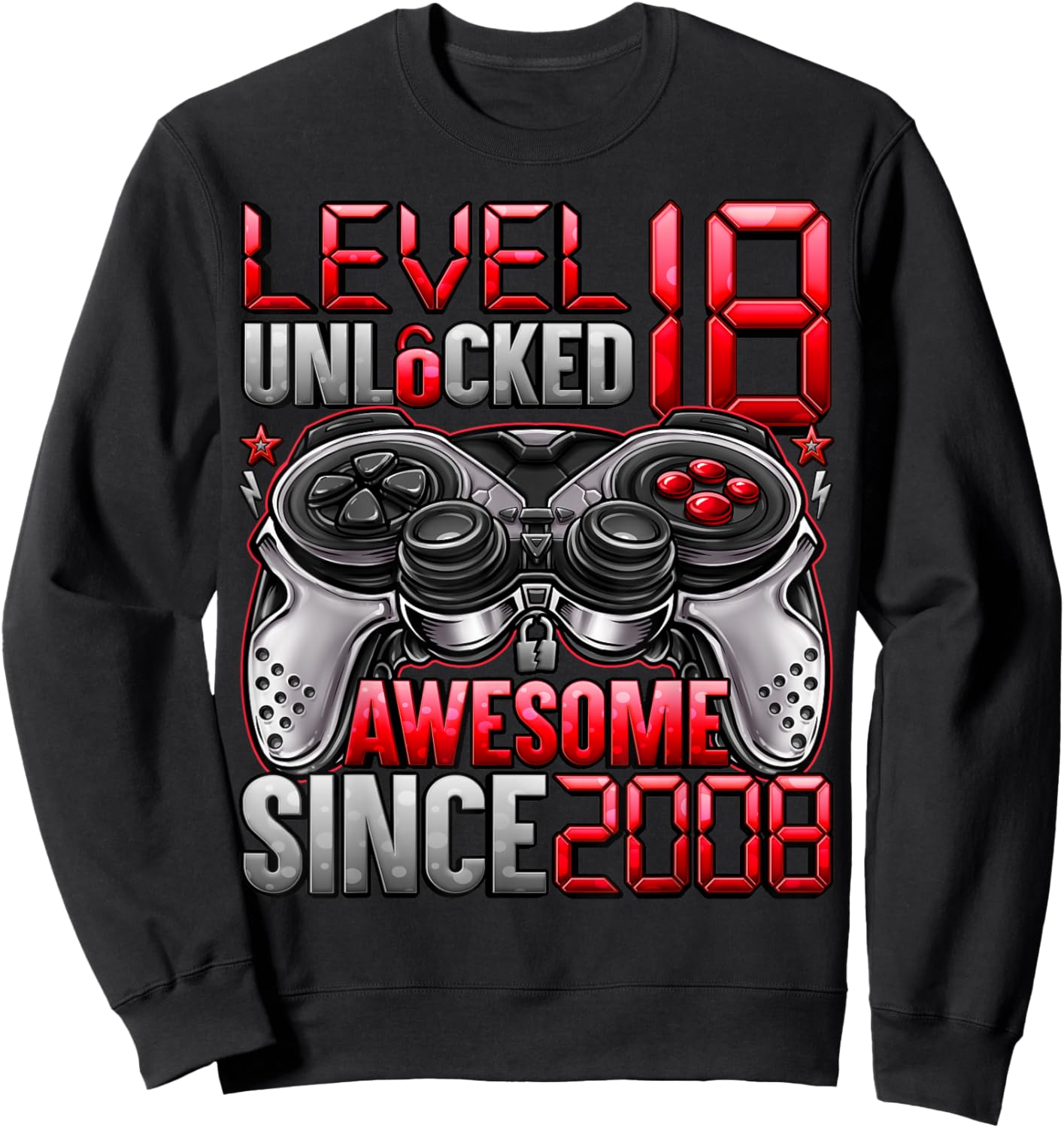 Level 18 Unlocked 18 Year Old Gifts Boys 18th Birthday Boy Sweatshirt - Sweatshirt | Black