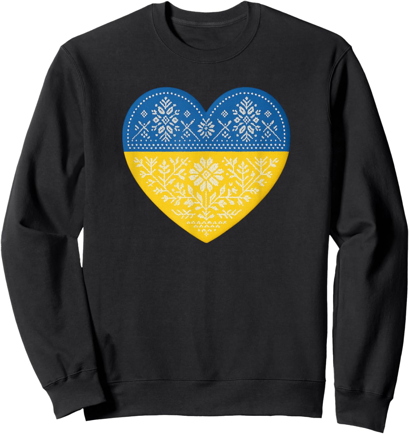 Ukrainian Heart Vyshyvanka Sweatshirt - Sweatshirt | Black