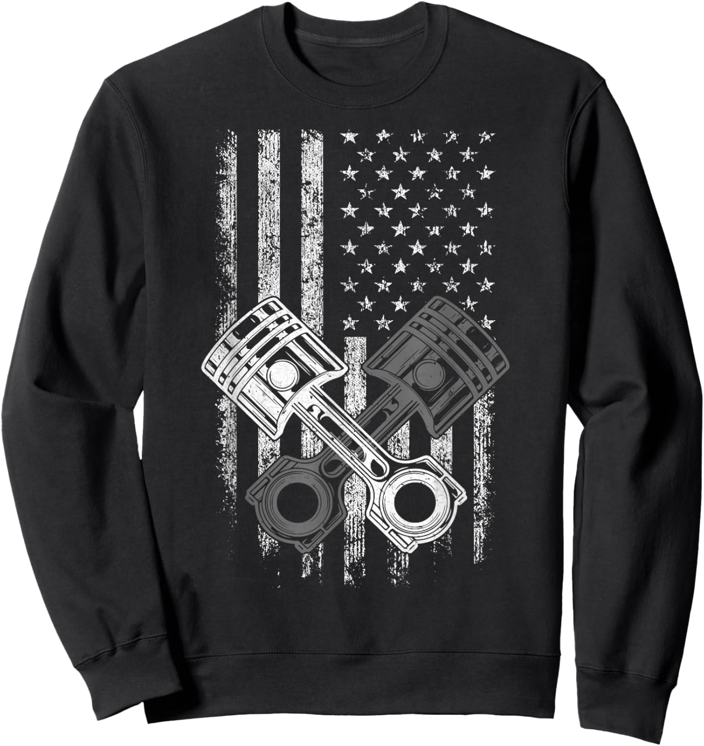 Mechanic Garage American Flag Auto Car Mechanic Sweatshirt - Sweatshirt | Black