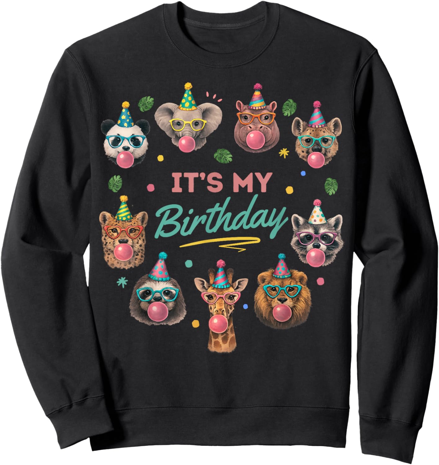 Wild Jungle Animal Birthday Safari Sweatshirt - Sweatshirt | Black