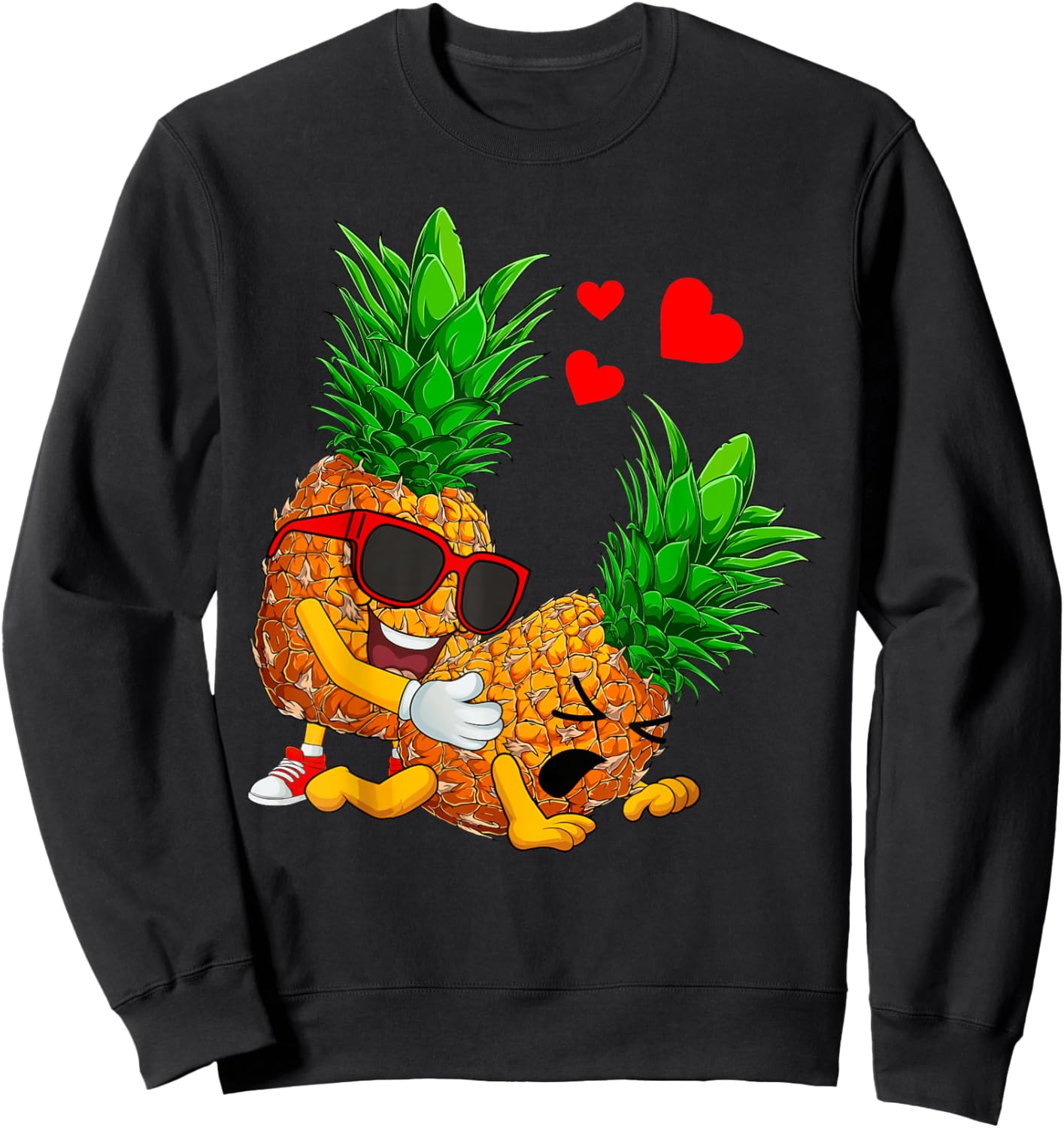 Swinging Pineapples Couple Swingers Valentines Men Women Sweatshirt - Sweatshirt | Black