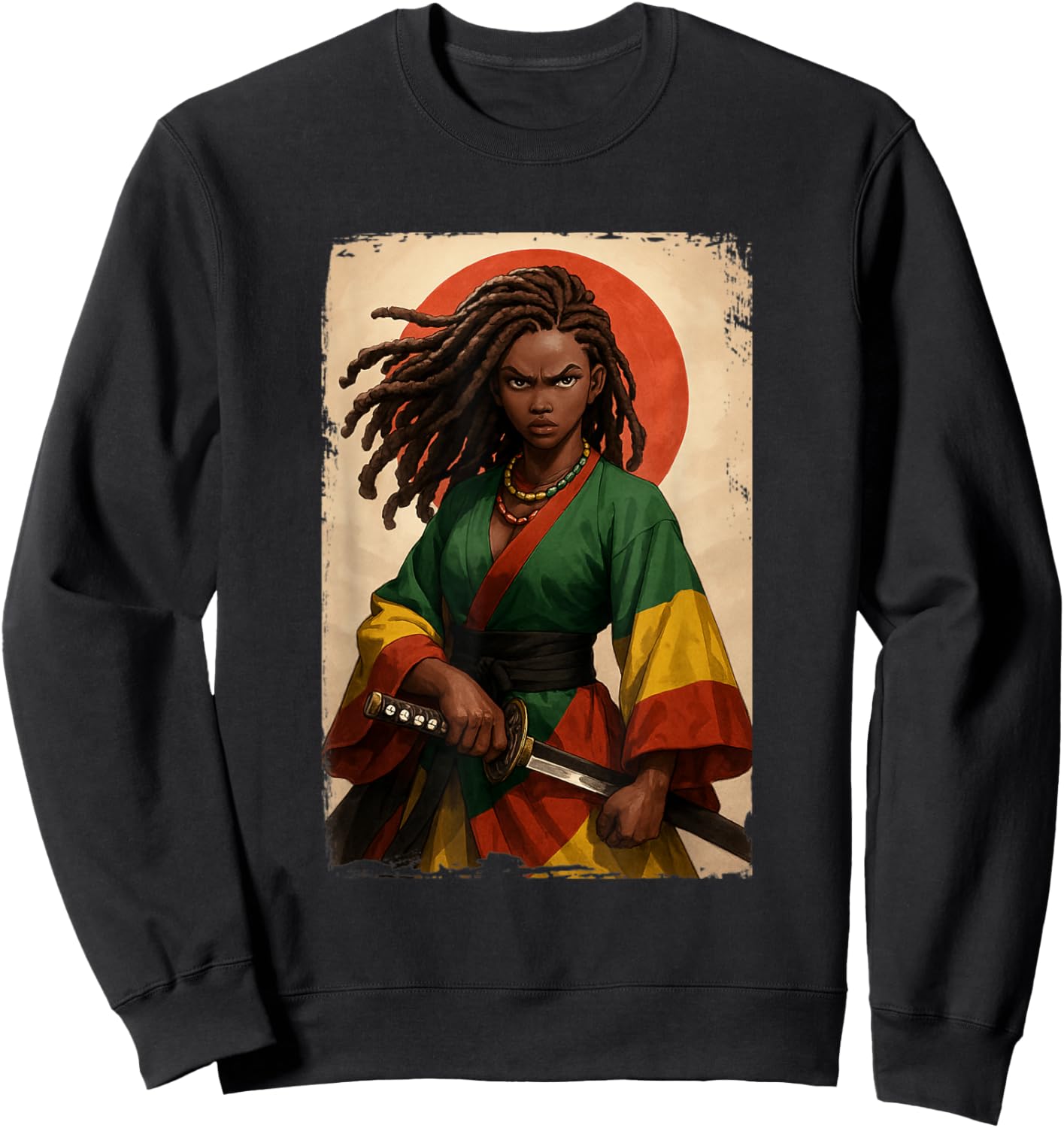 Black Woman Samurai Kimono Black History Month Sweatshirt - Sweatshirt | Black