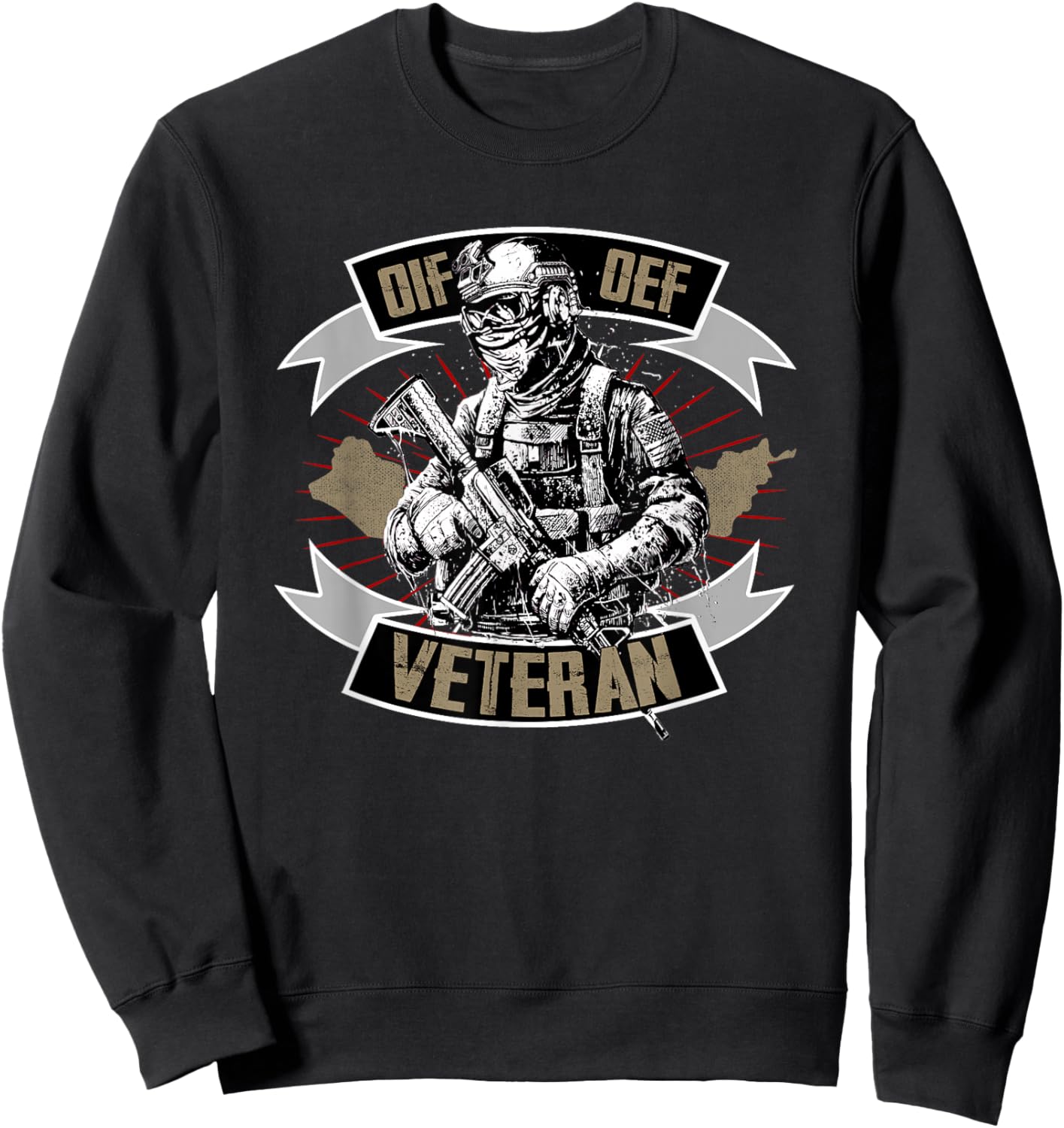 Veteran OIF OEF Proud Military Service Quote Sweatshirt - Sweatshirt | Black