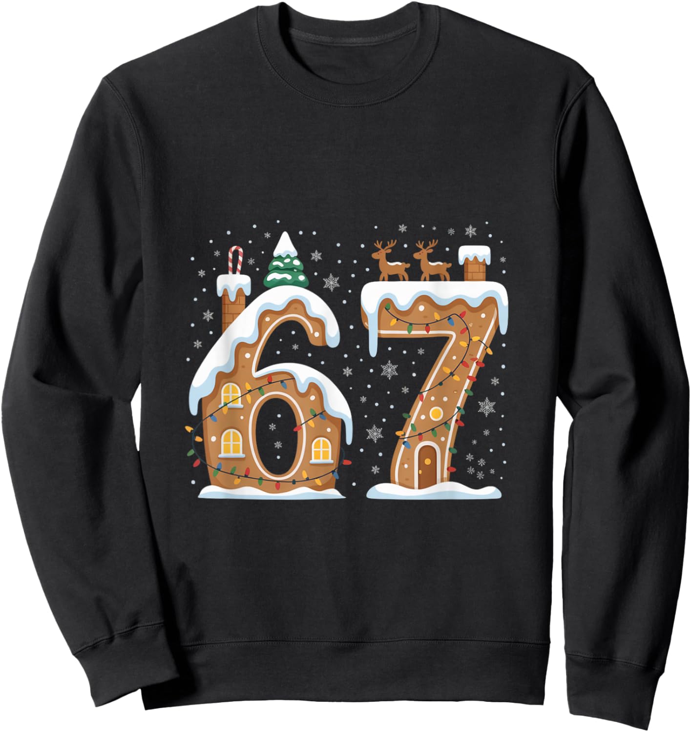 Christmas 67 Funny Xmas Six Seven Ugly Sweater 6-7 Sweatshirt - Sweatshirt | Black