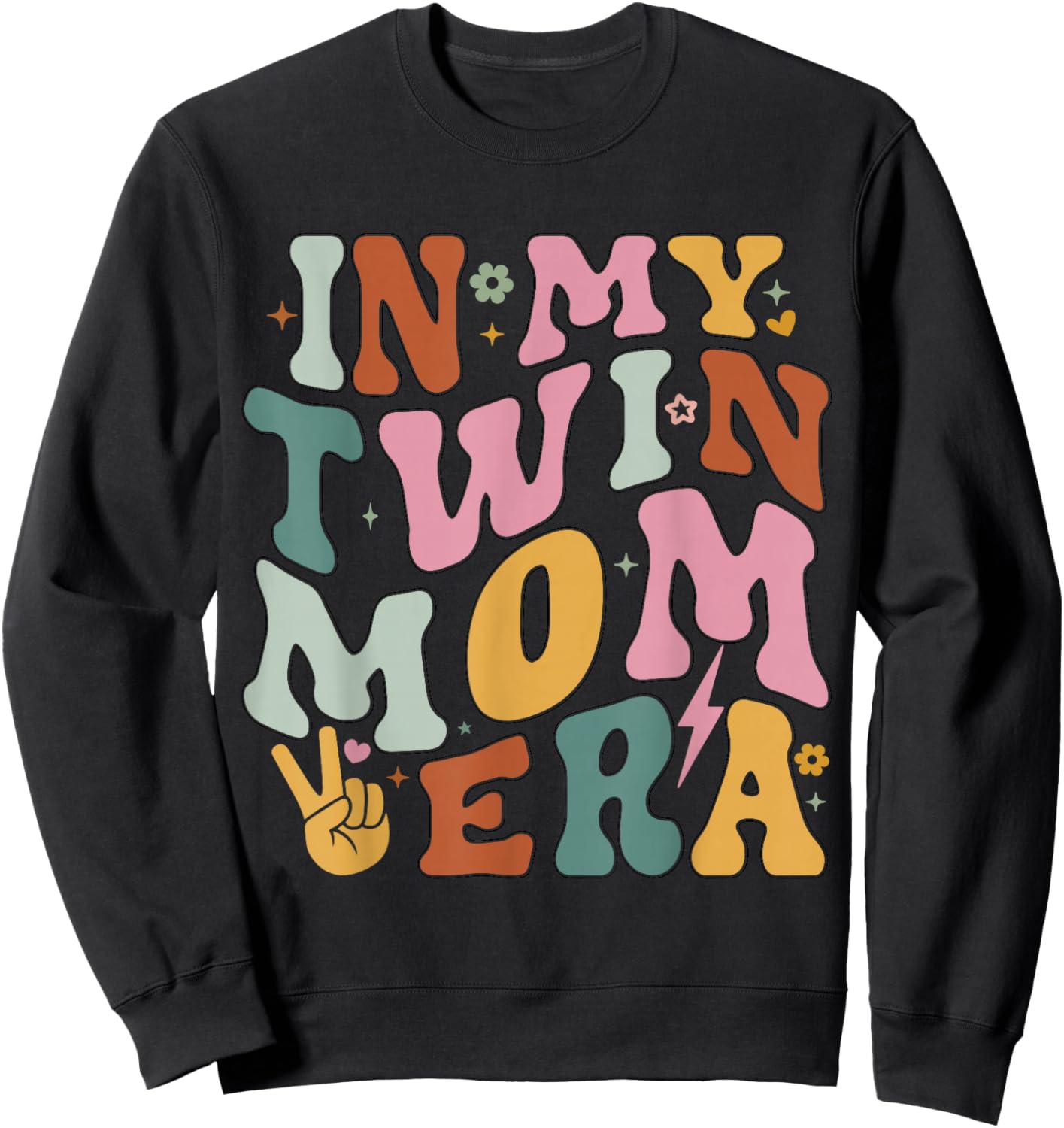in My Twin Mom Era Funny Mama Pregnancy Announcement Sweatshirt - Sweatshirt | Black