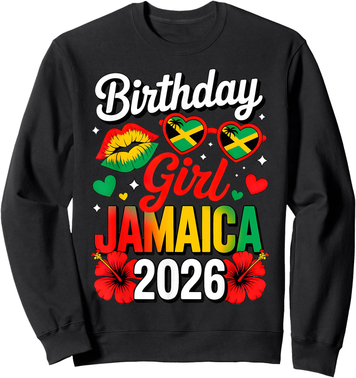 Birthday Crew Jamaica 2026 Family Reunion & Girls Trip Sweatshirt - Sweatshirt | Black