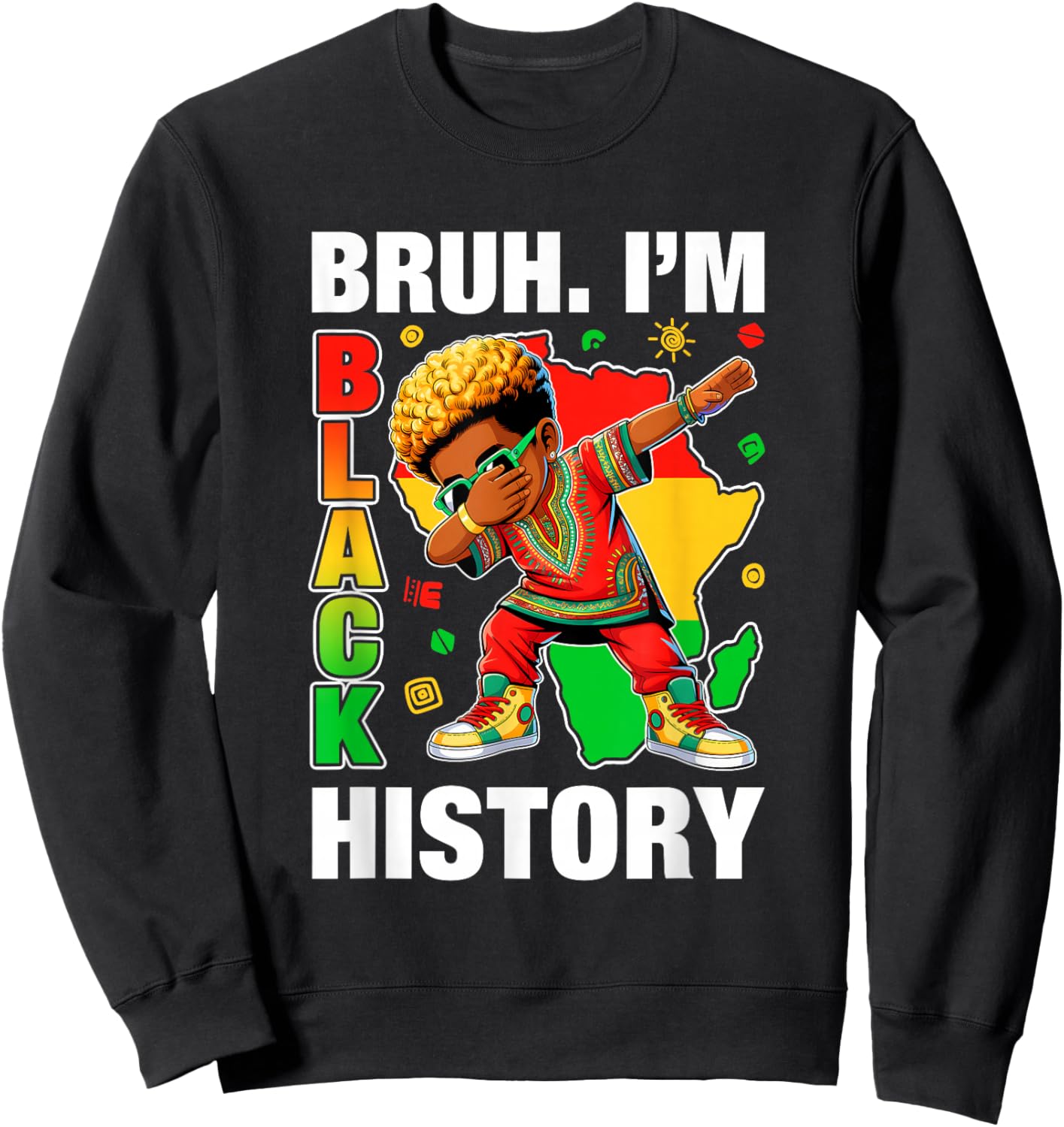 I Am Black History Dabbing Afro Men Boy Black History Month Sweatshirt - Sweatshirt | Black