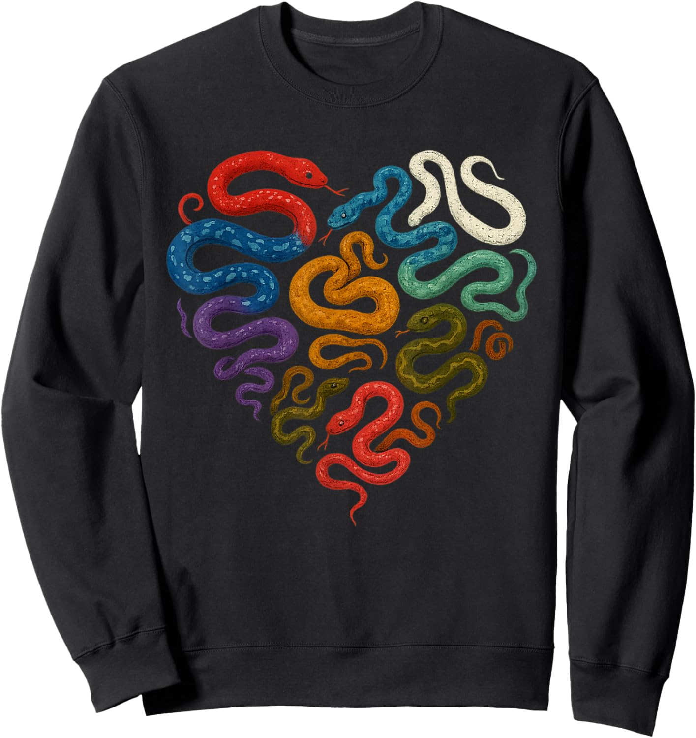Wild Animal Reptile Valentines Day Predator Heart Snake Sweatshirt - Sweatshirt | Black