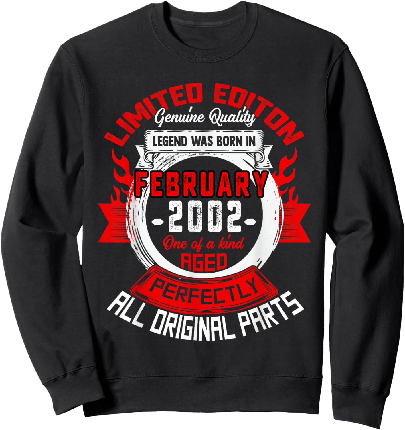 24th Birthday Gift Legend Born in February 2002 24 Yrs Old Sweatshirt - Sweatshirt | Black