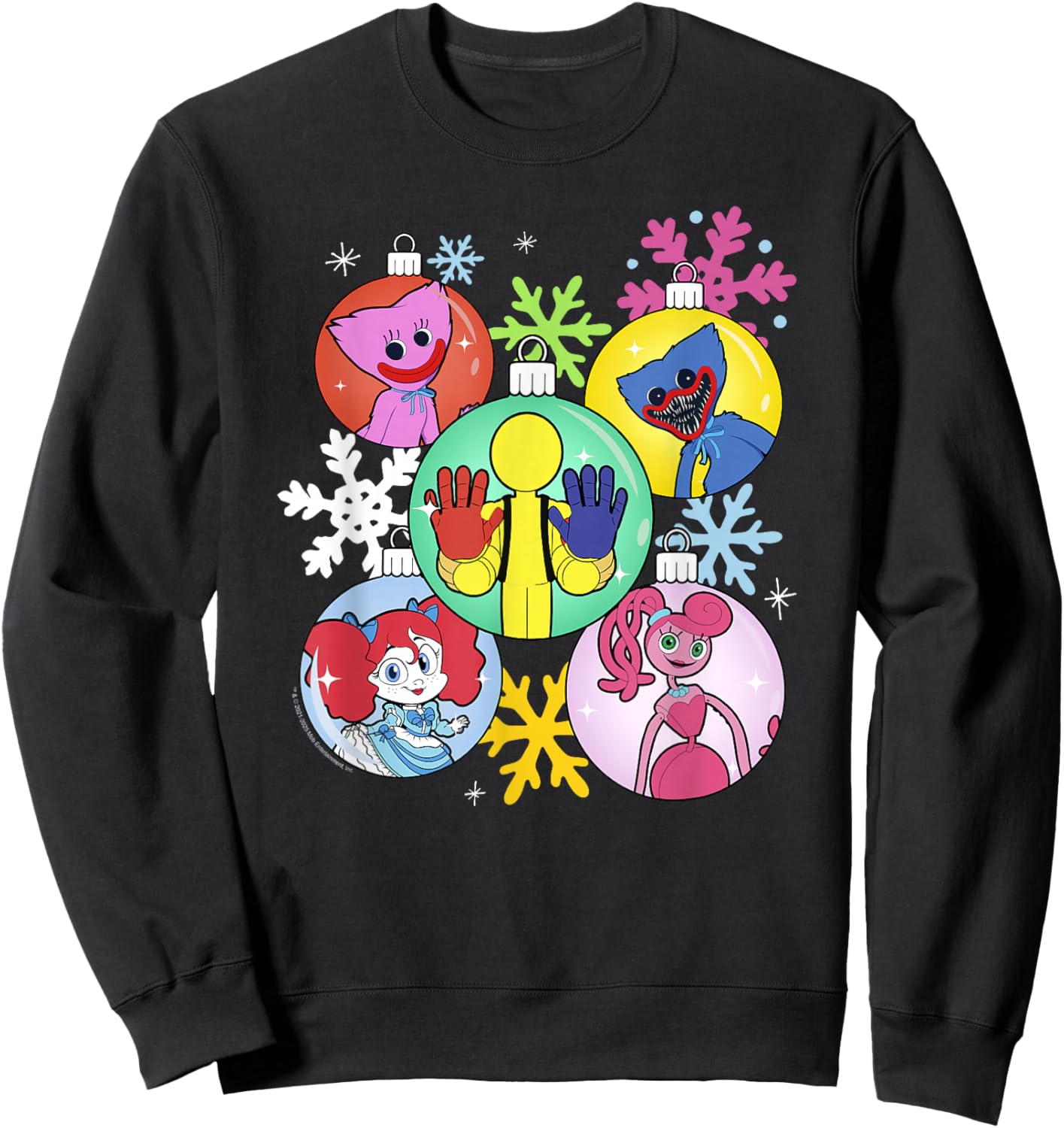 Poppy Playtime Christmas Friends Colorful Portraits Sweatshirt - Sweatshirt | Black