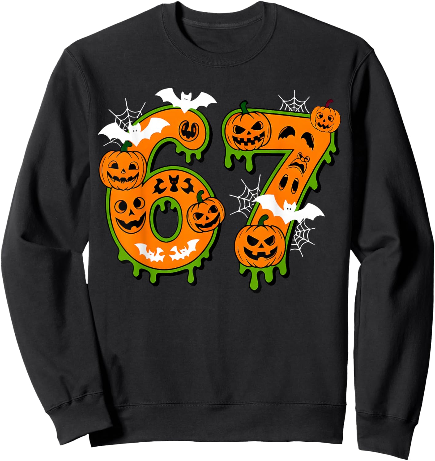 Spooky Number 67 in Halloween for Everyone Sweatshirt - Sweatshirt | Black