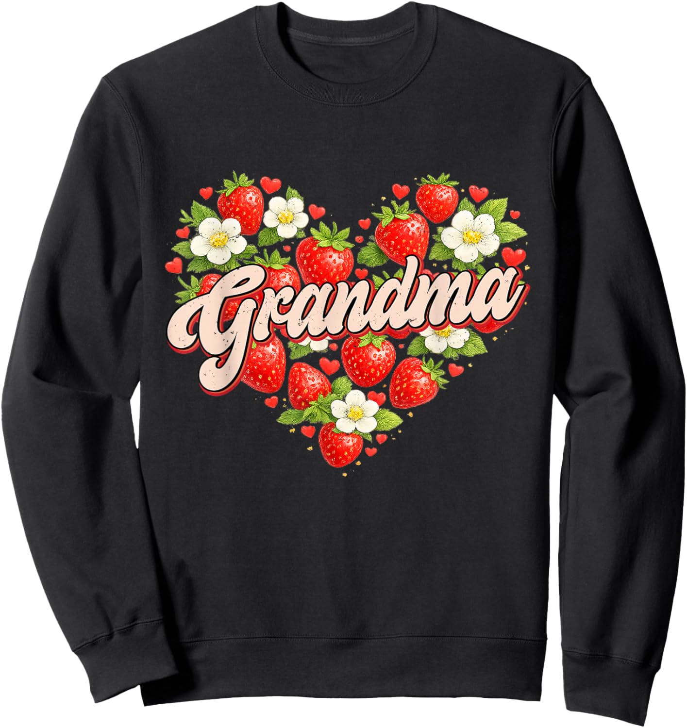 Funny Grandma Strawberry Mother's Day Sweatshirt - Sweatshirt | Black