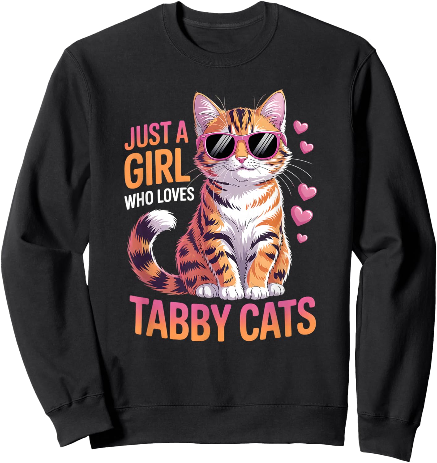 Girls Tabby Cat Sweatshirt - Sweatshirt | Black