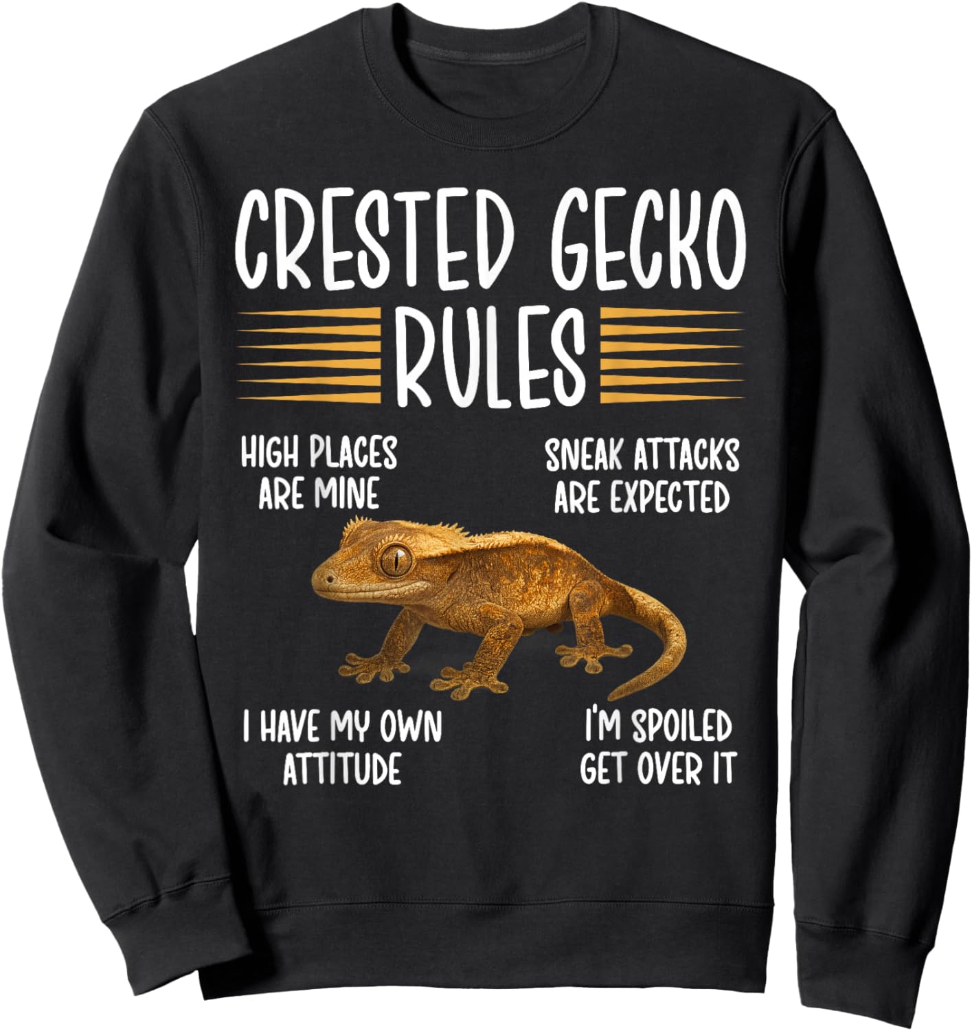 Crested Gecko Rules Crestie Owner Crested Gecko Lover Sweatshirt - Sweatshirt | Black