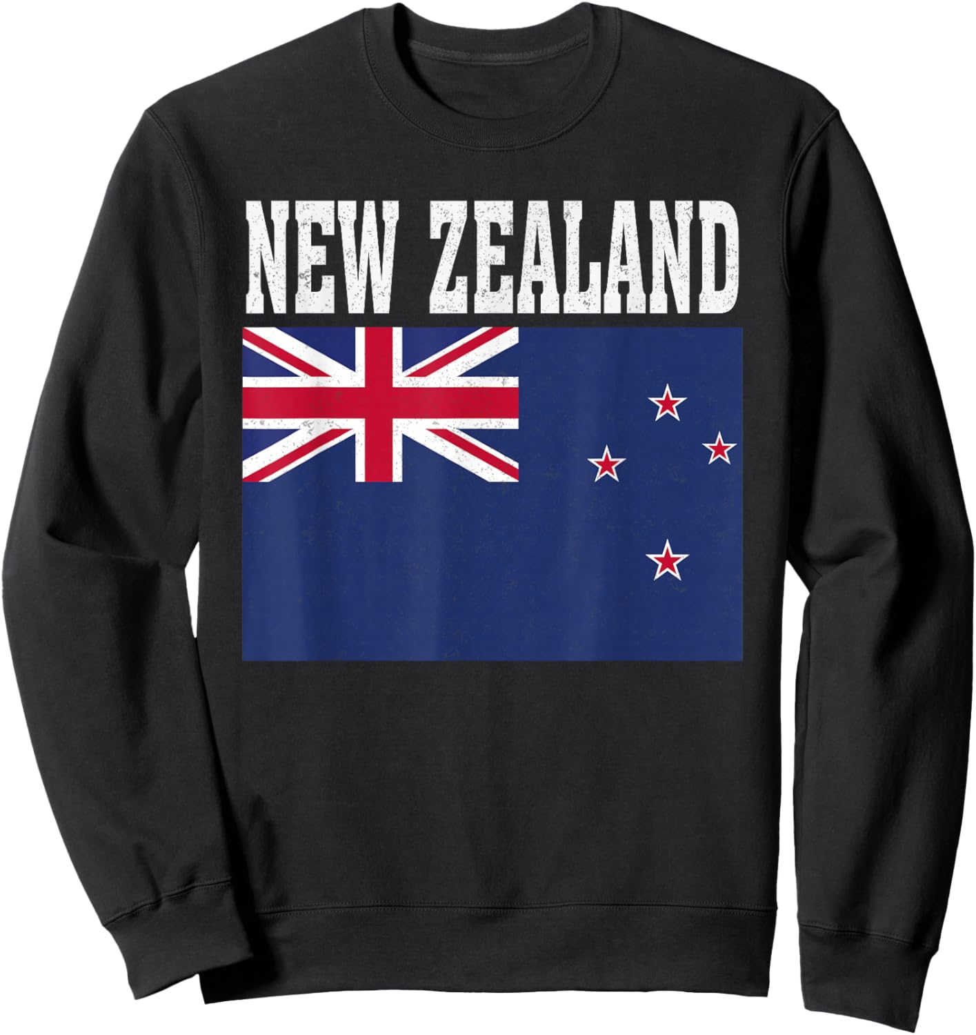 NEW Zealand Flag Patriotic National Roots Souvenir Sweatshirt - Sweatshirt | Black