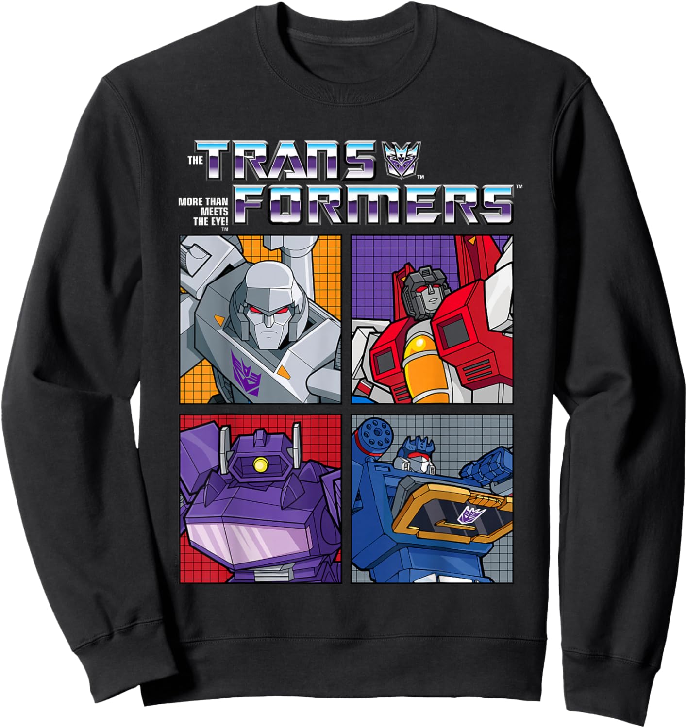 Transformers Retro Villainous Decepticon Grid Sweatshirt - Sweatshirt | Black
