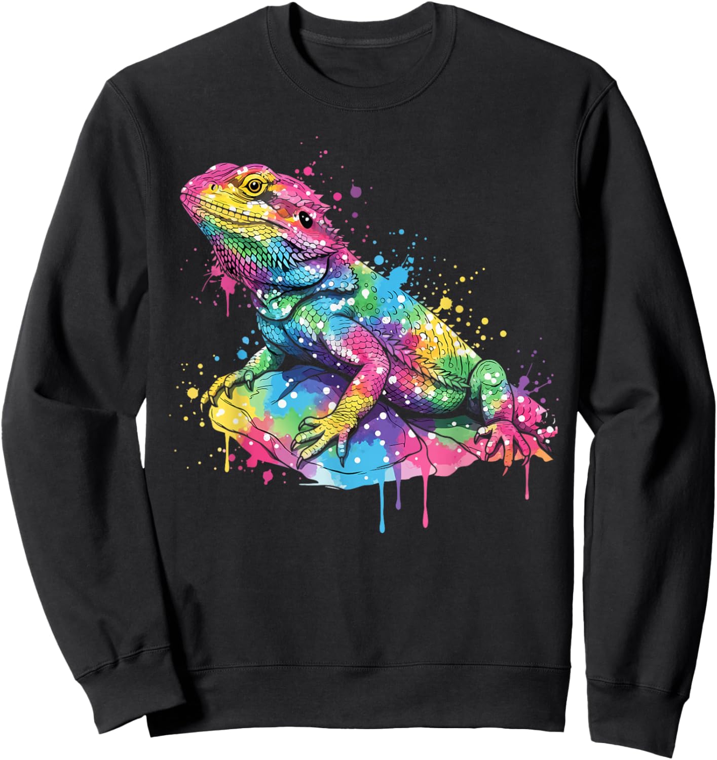 Bearded Dragon Art Kids Pet Enthusiasts Dragon Lover Sweatshirt - Sweatshirt | Black