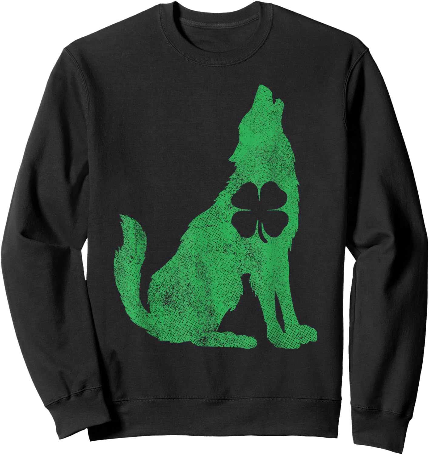 Wolf - Saint Paddys Shamrock St. Patrick's Day Sweatshirt - Sweatshirt | Black