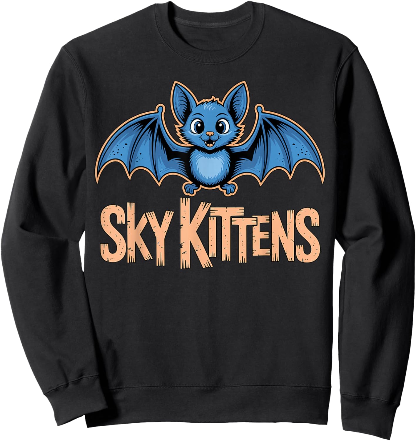 Sky Kittens Bat Sweatshirt - Sweatshirt | Black