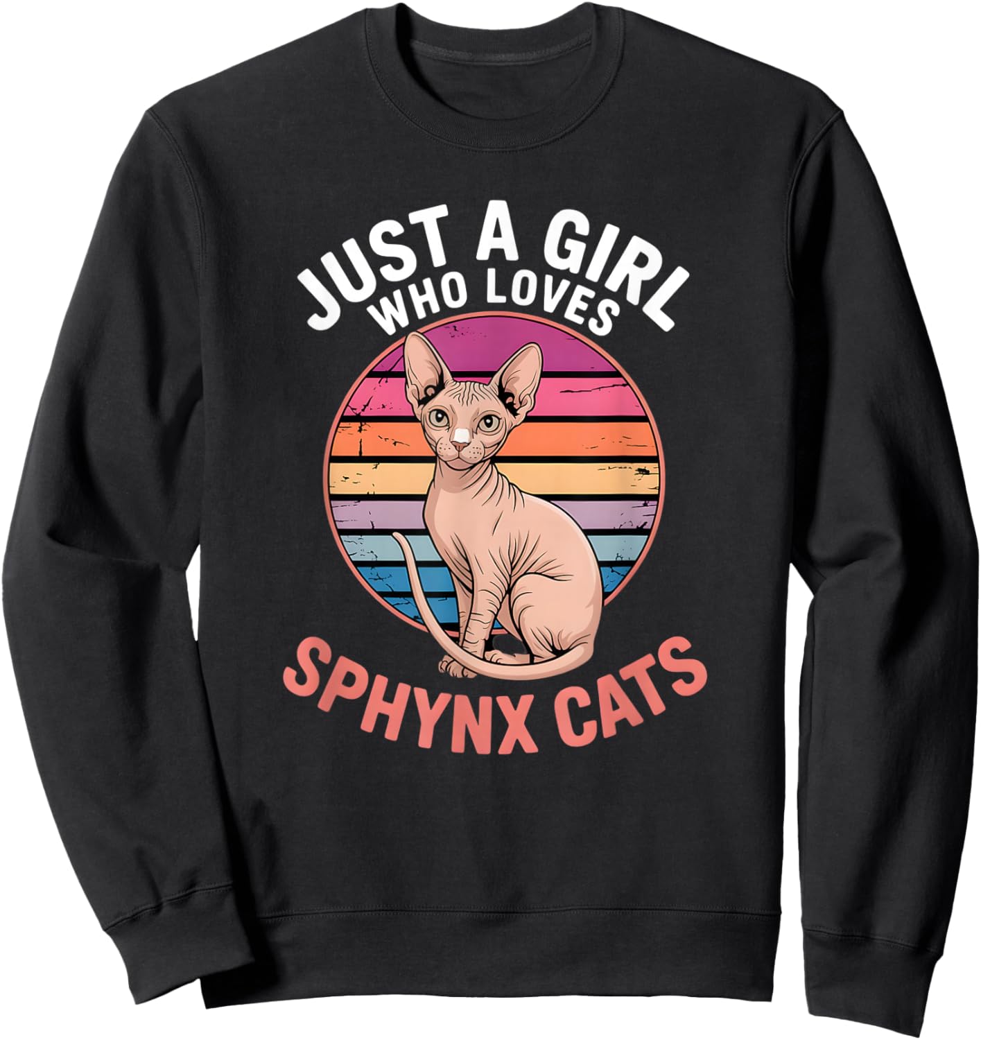 Girls Sphynx Cat Sweatshirt - Sweatshirt | Black