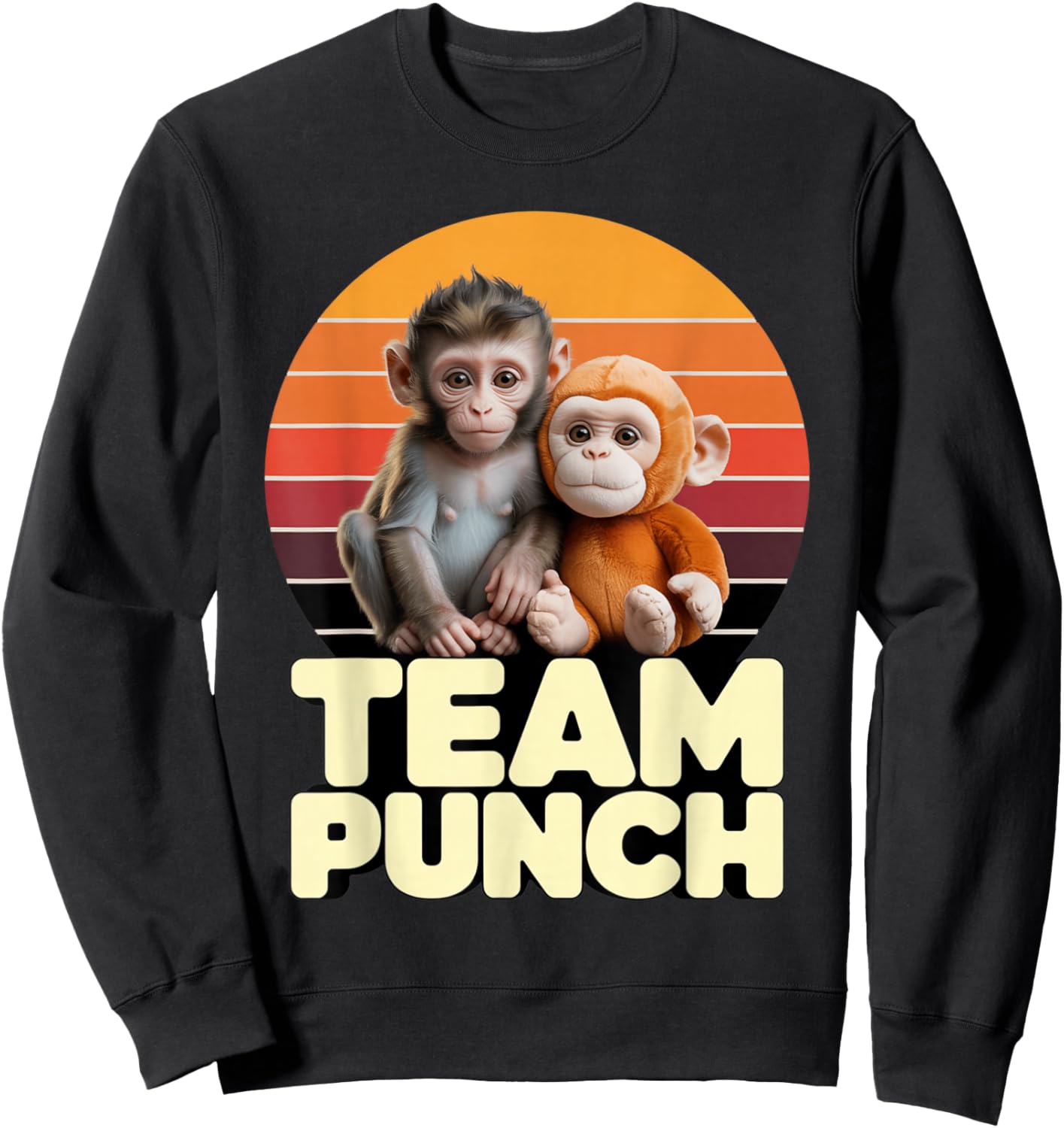 Team Punch Baby Monkey Sunset Duo Sweatshirt - Sweatshirt | Black
