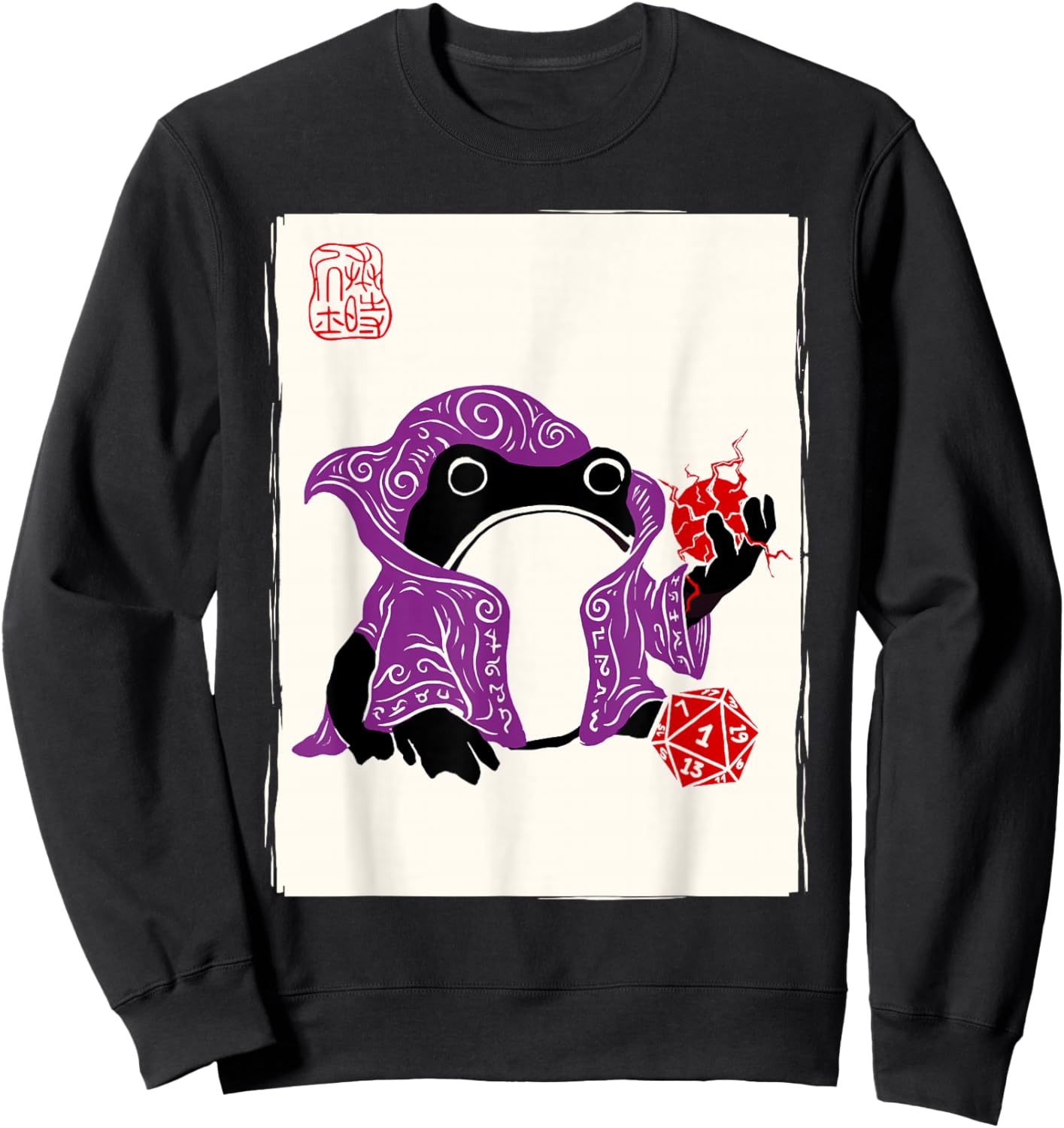 Grumpy Japanese Frog Sorcerer Funny Board Games Sweatshirt - Sweatshirt | Black