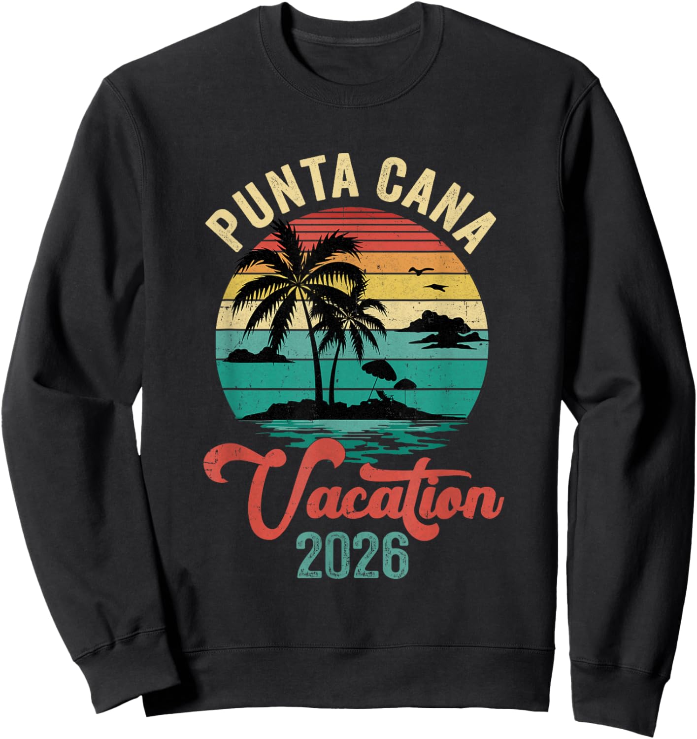 Punta Cana Family Vacation 2026 Matching Dominican Republic Sweatshirt - Sweatshirt | Black