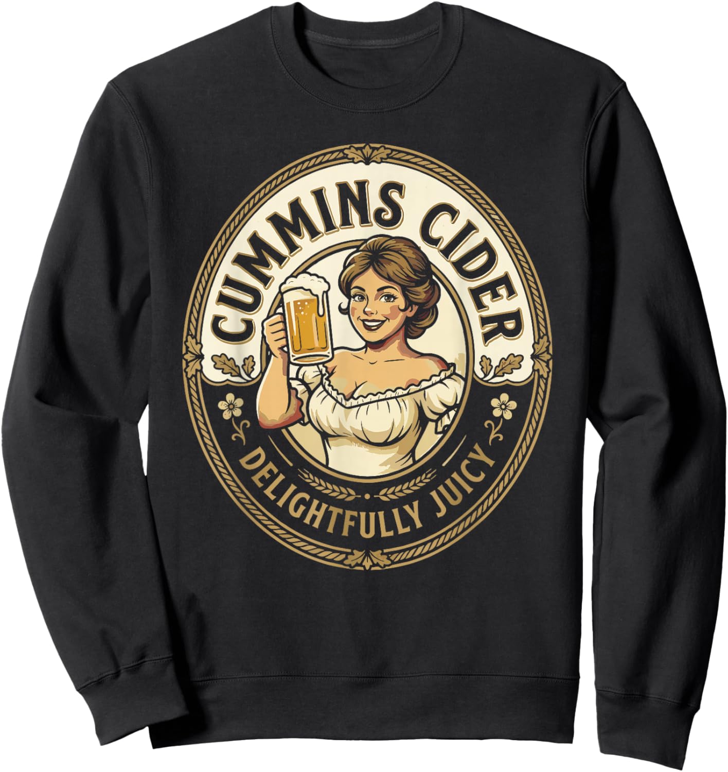 Funny Cummins Cider White Trash Party Attire Cheeky Humor Sweatshirt - Sweatshirt | Black