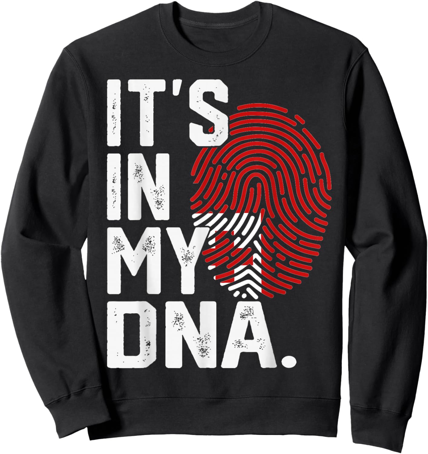 Tonga Roots Flag Fingerprint Graphic Patriotic Sweatshirt - Sweatshirt | Black