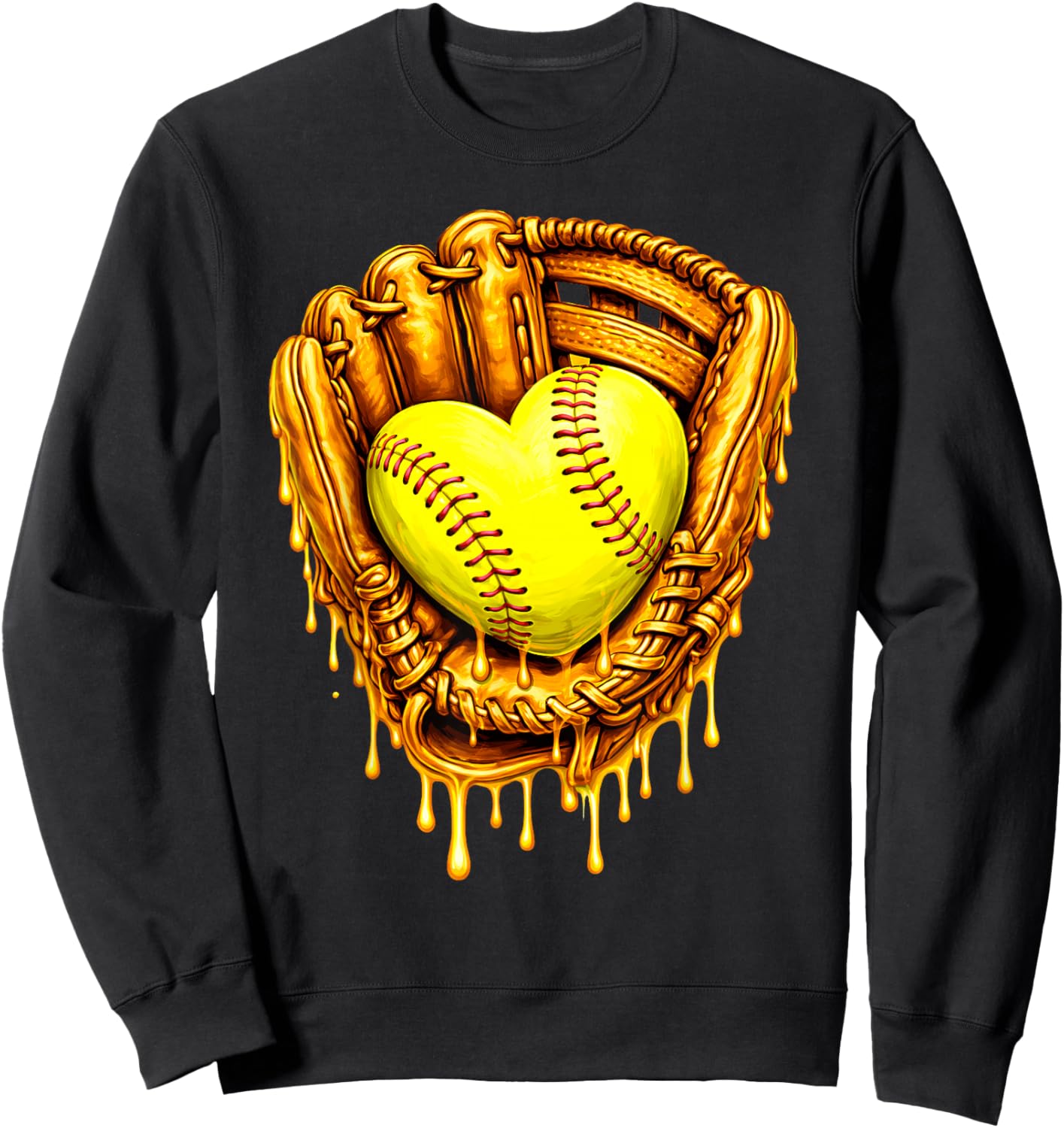 Cute Softball Heart Happy Valentines Boys Women Men Kids Sweatshirt - Sweatshirt | Black
