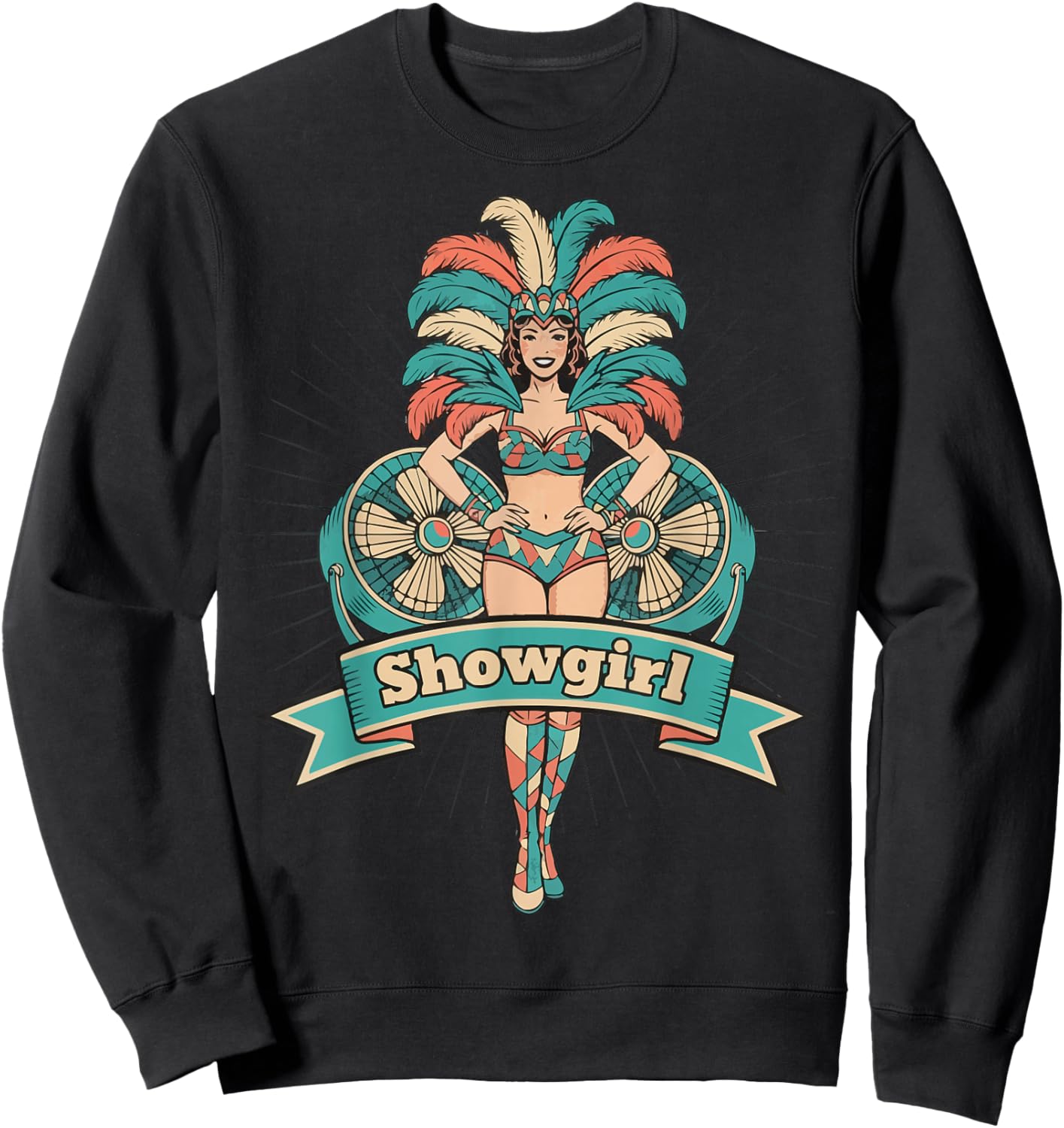 Showgirl Carnival Costume Extravaganza Art Sweatshirt - Sweatshirt | Black