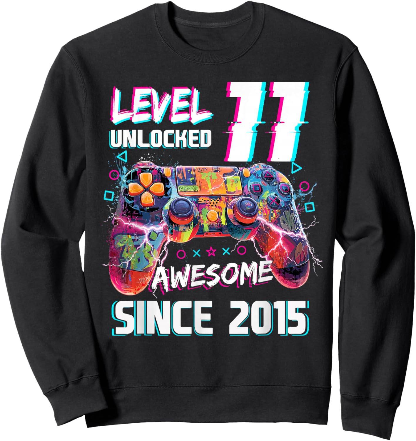 Level 11 Unlocked Video Gamer 11th Birthday Video Gamer Boys Sweatshirt - Sweatshirt | Black