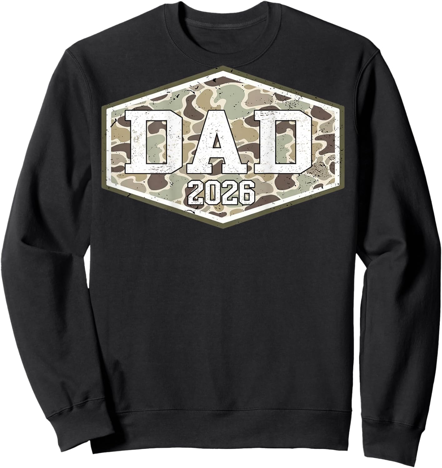 (ON Back) Camo Dad EST 2026 Camouflage New Dad Father's Day Sweatshirt - Sweatshirt | Black