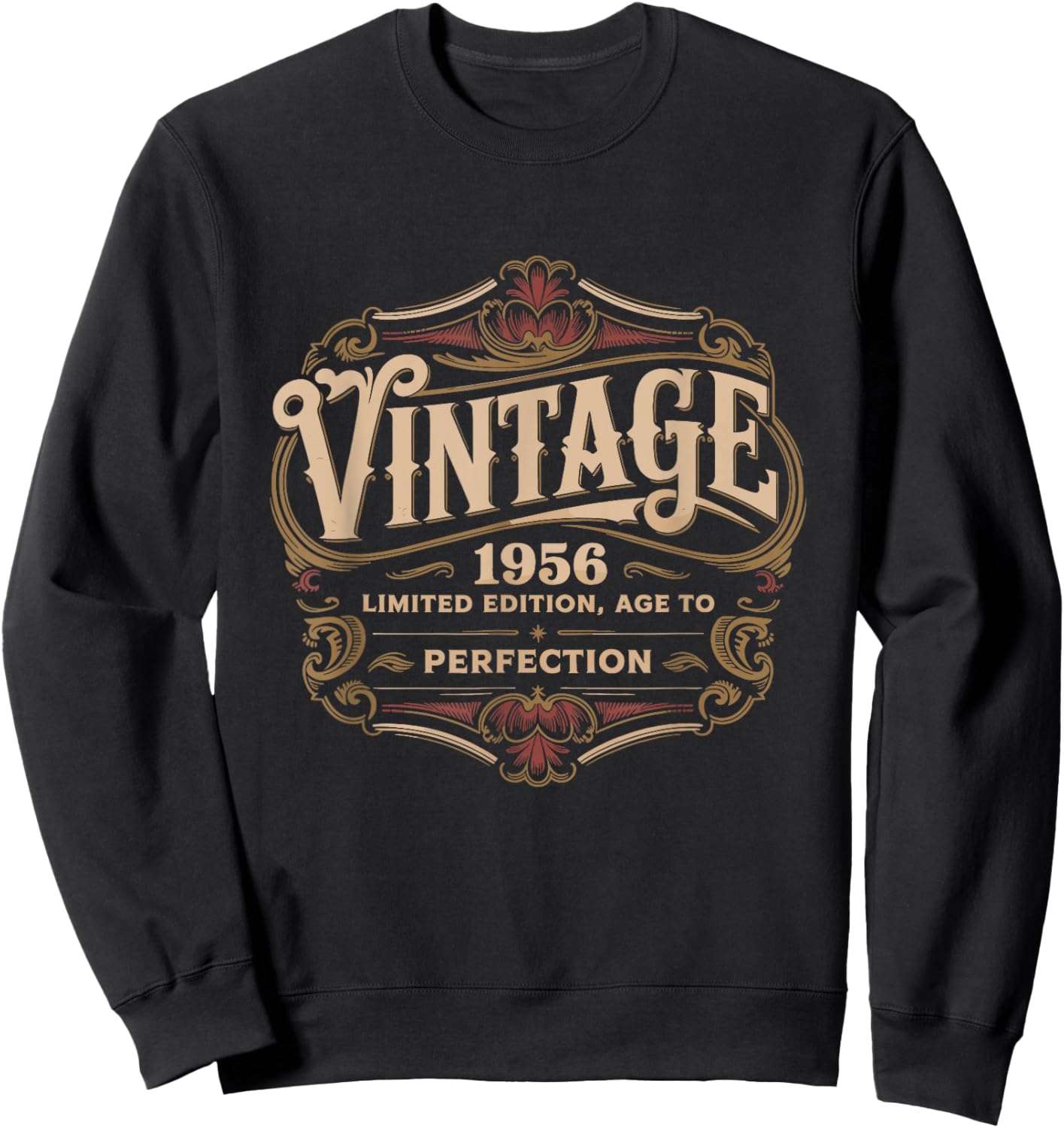 70th Birthday 2026, Funny Vintage Age, Born 1956 Sweatshirt - Sweatshirt | Black